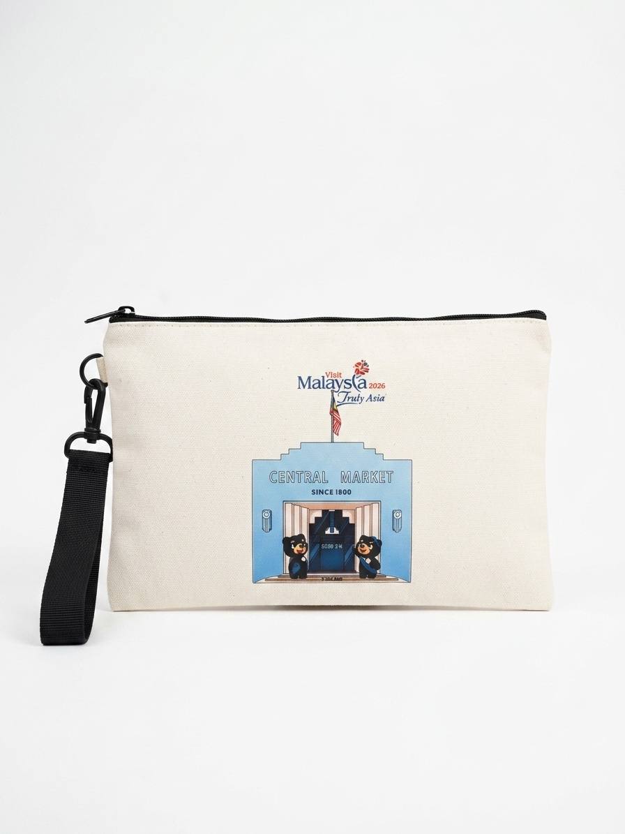 LDVM15 - Rectangle Canvas Pouch Central Market 