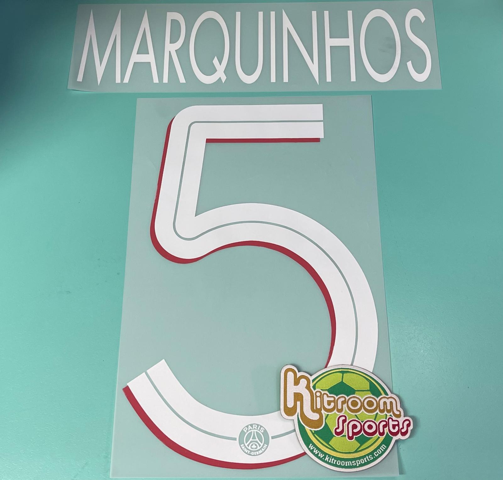 2020-21 PSG Home UCL Nameset #5 MARQUINHOS