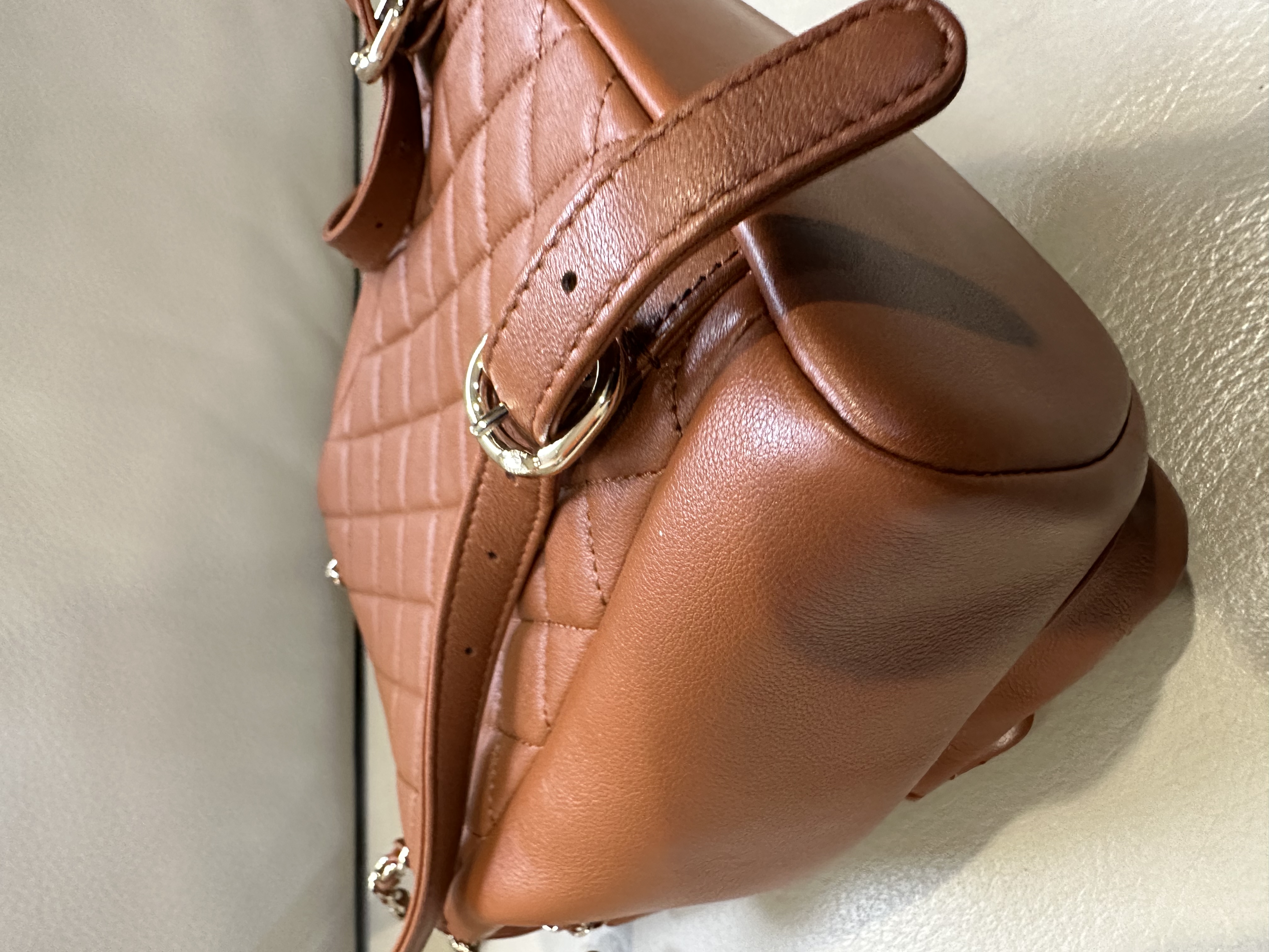 Pre-Owned Chanel Light Brown Quilted Grained Calfskin Duma Pockets Backpack / Product Code: 26040516