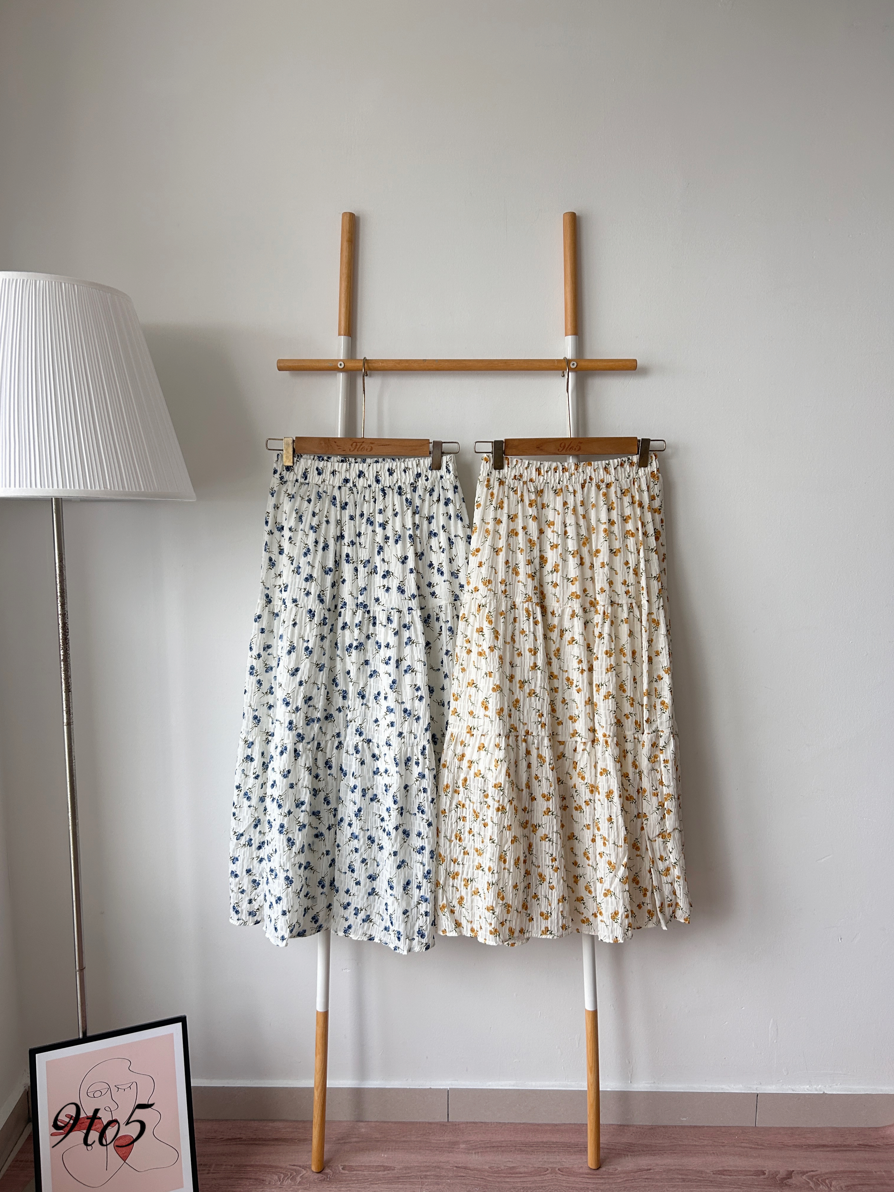 S1947 A Line floral Skirt