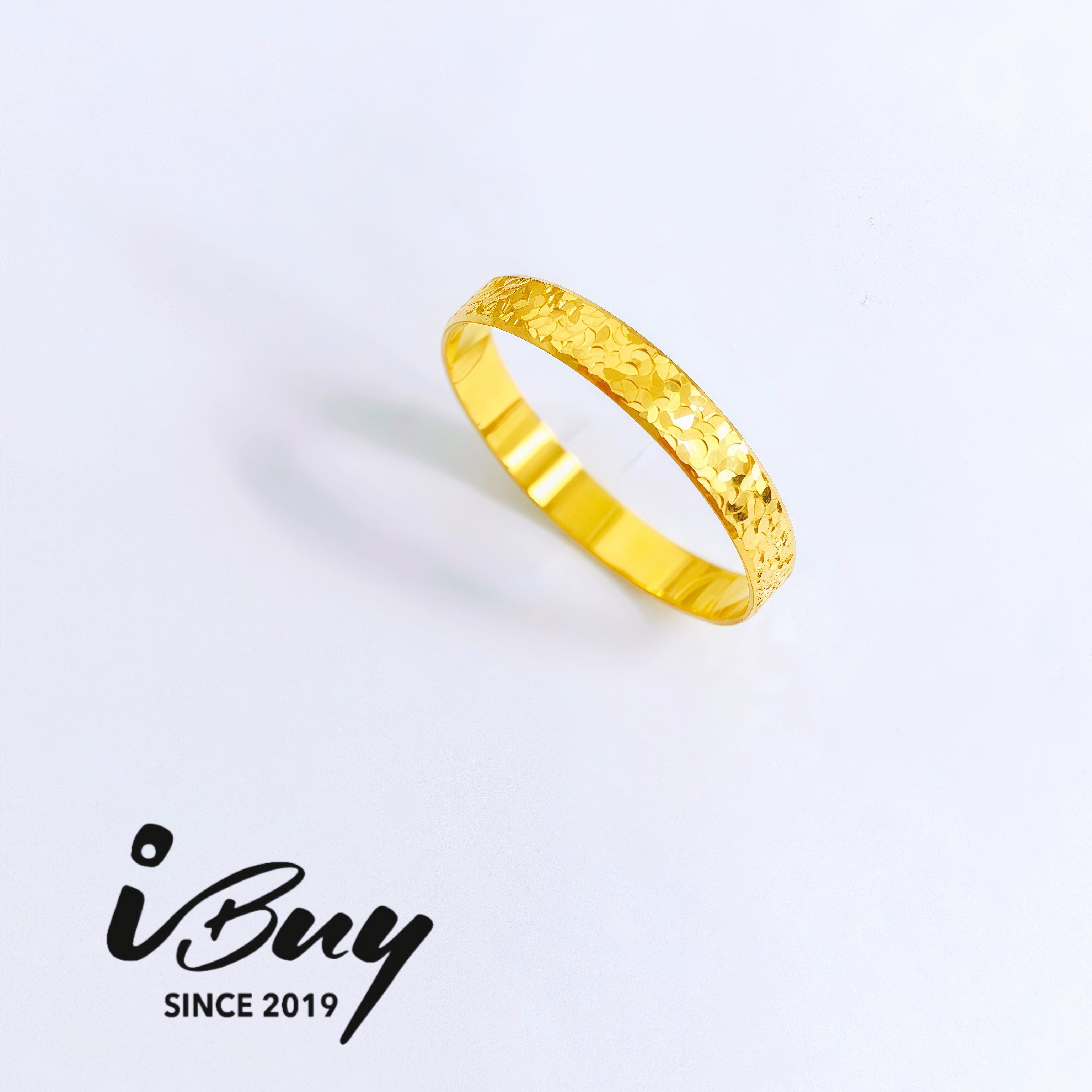 916 GOLD 3MM SHATTERED ICE RING 916 金 3MM碎碎冰戒指