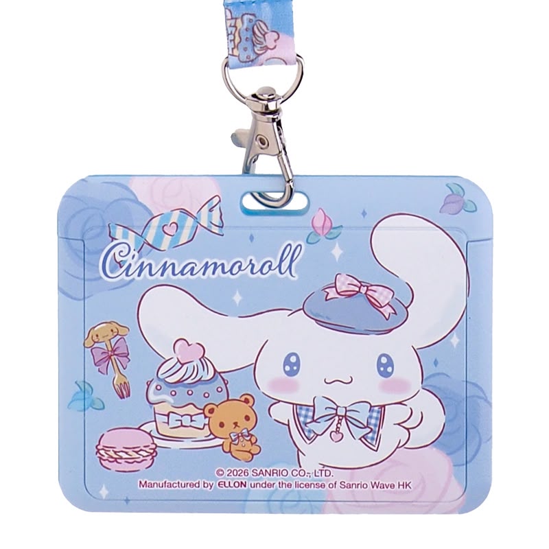 Cinnamoroll Plastic Card Holder w/ Neck Strap 証件套連頸繩 (橫向)