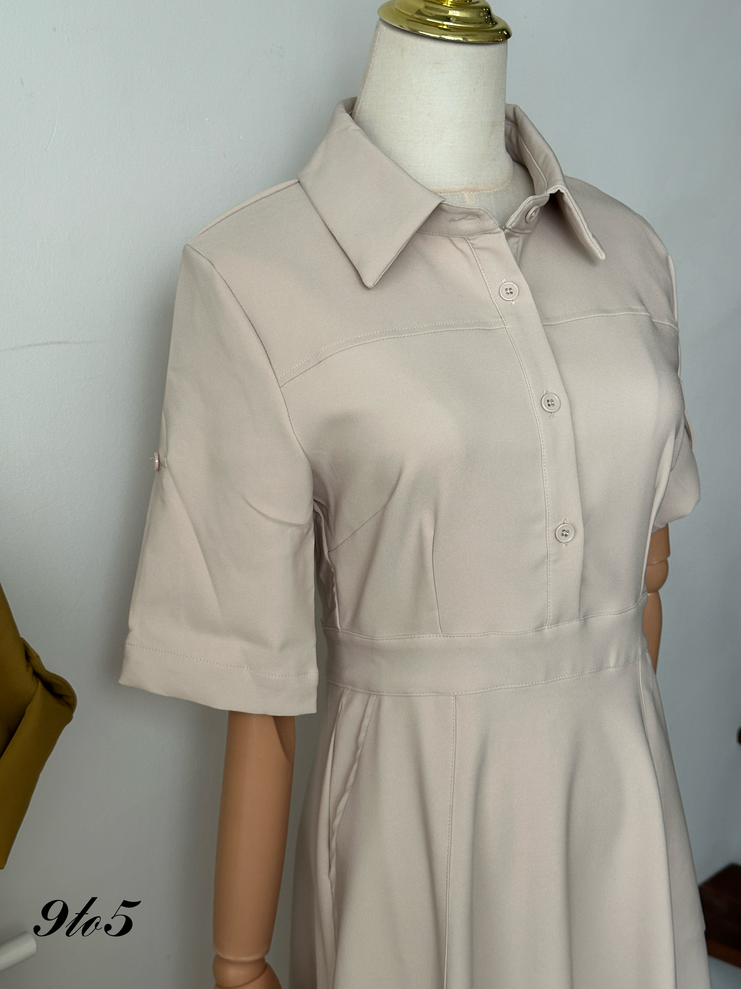 D2333 Short Sleeve Dress with Collar - 3 Colors