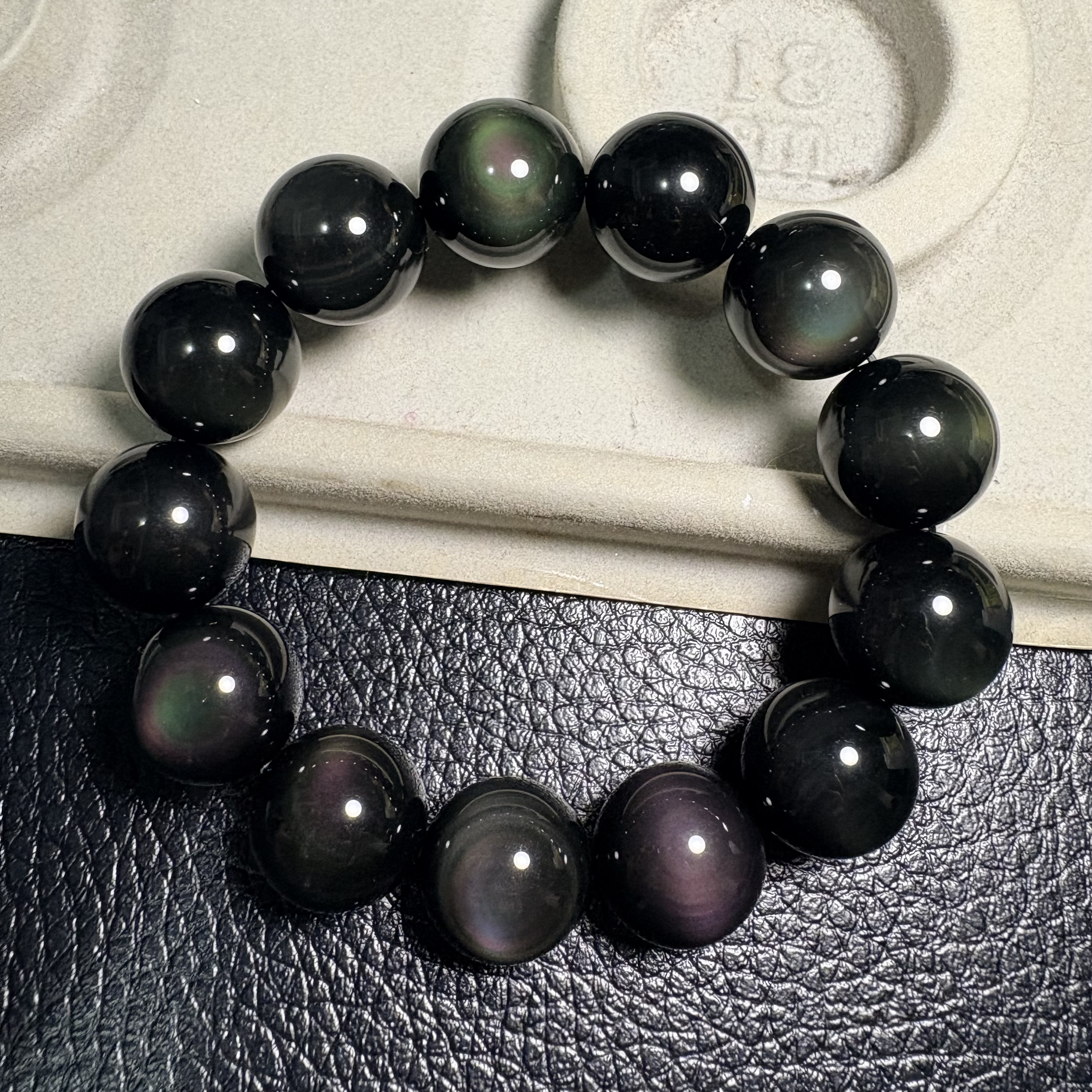 18mm雙彩彩曜石手串No.4290丨規格：18 mm珠18 cm手圈