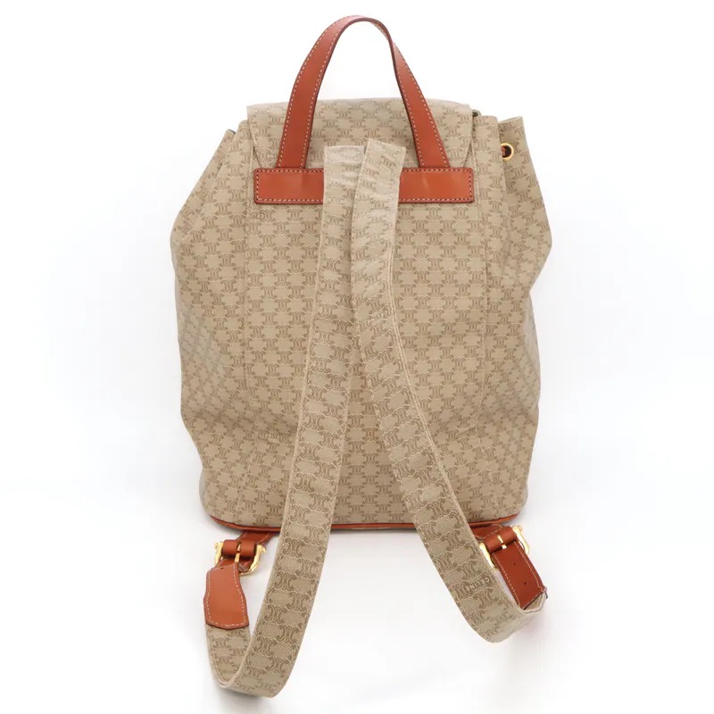 Celine Beige Macadam Front Pocket Backpack