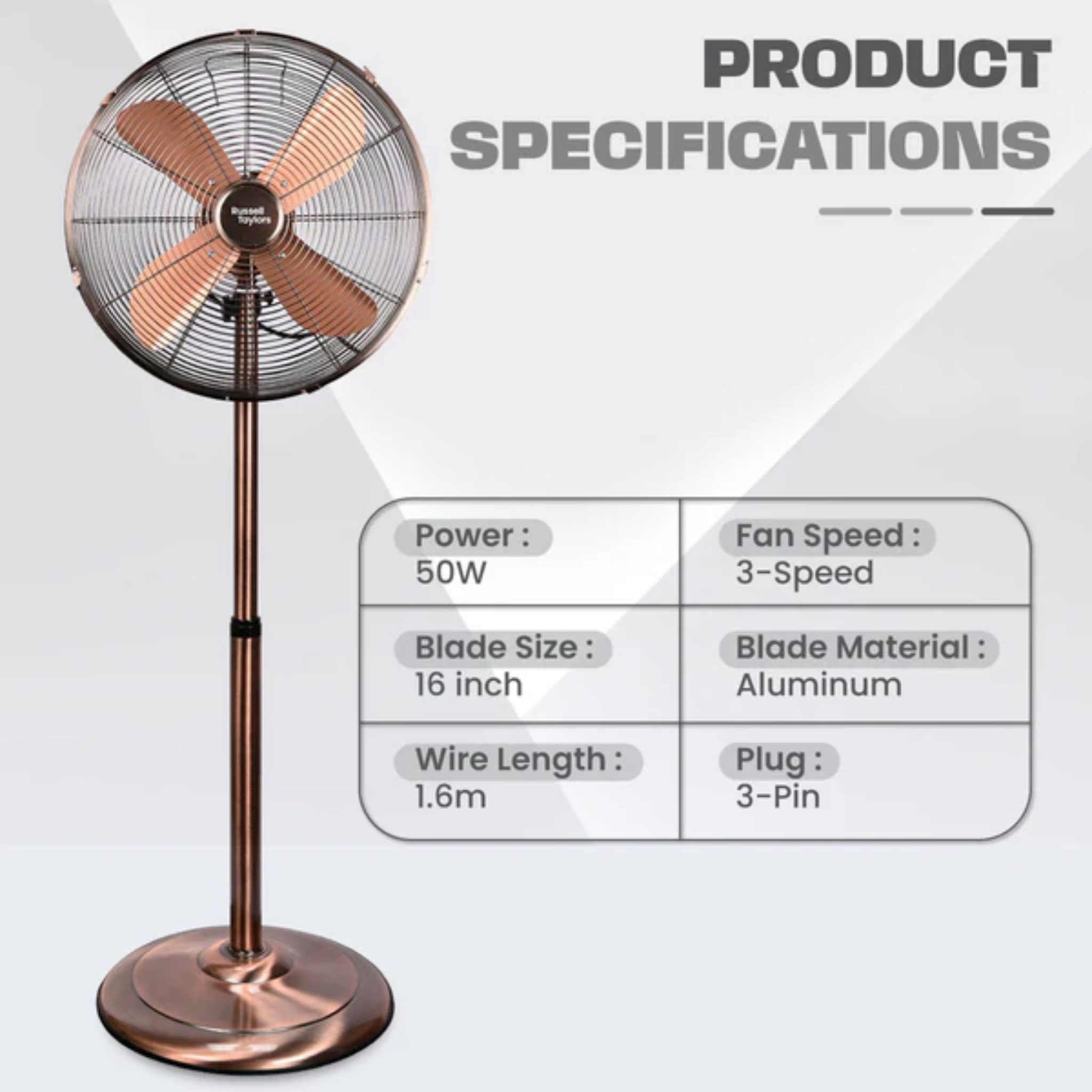 Russell Taylors 16" Metal Blade Stand Fan (SF4)