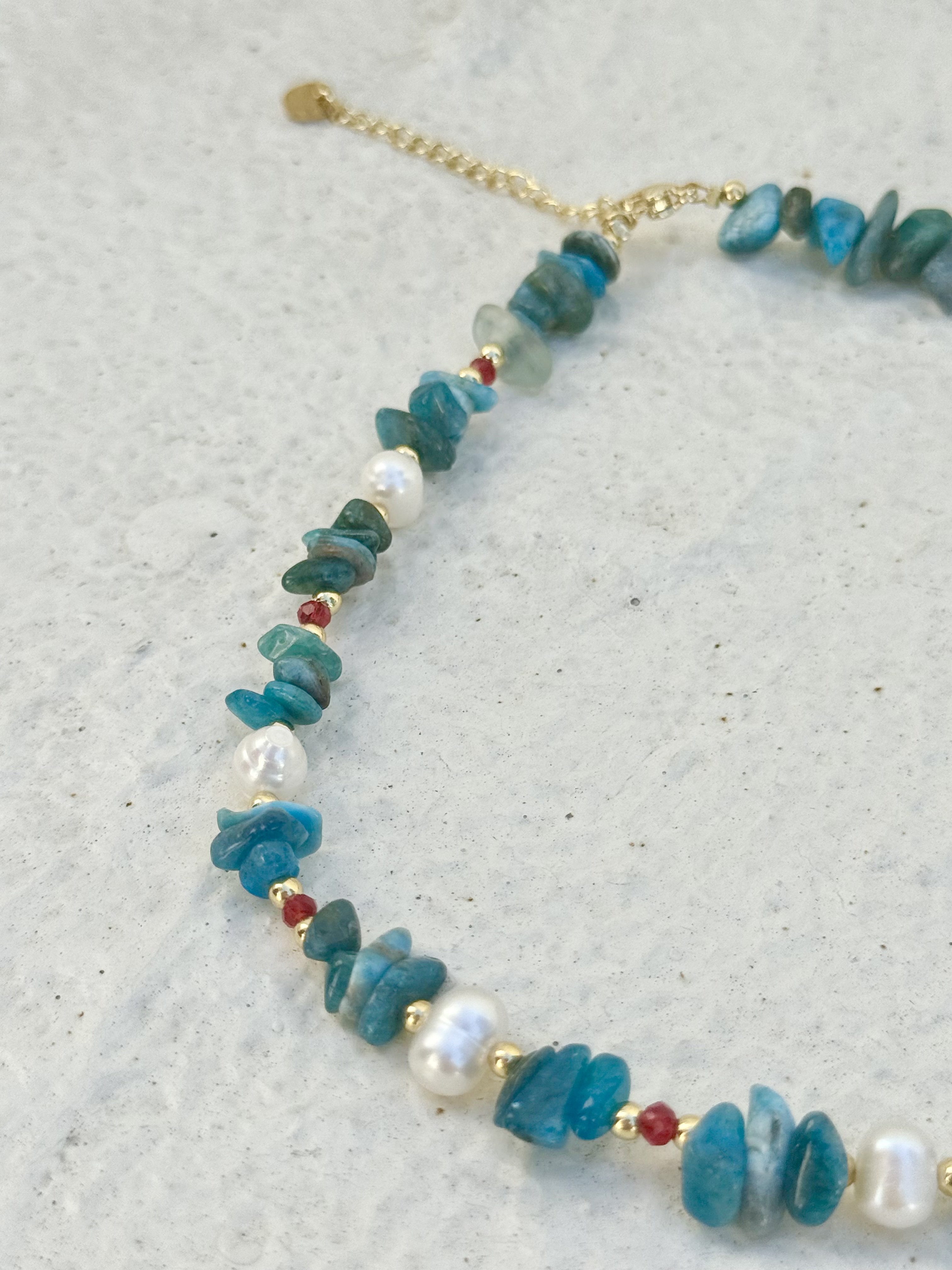 Blue stone stainless necklace