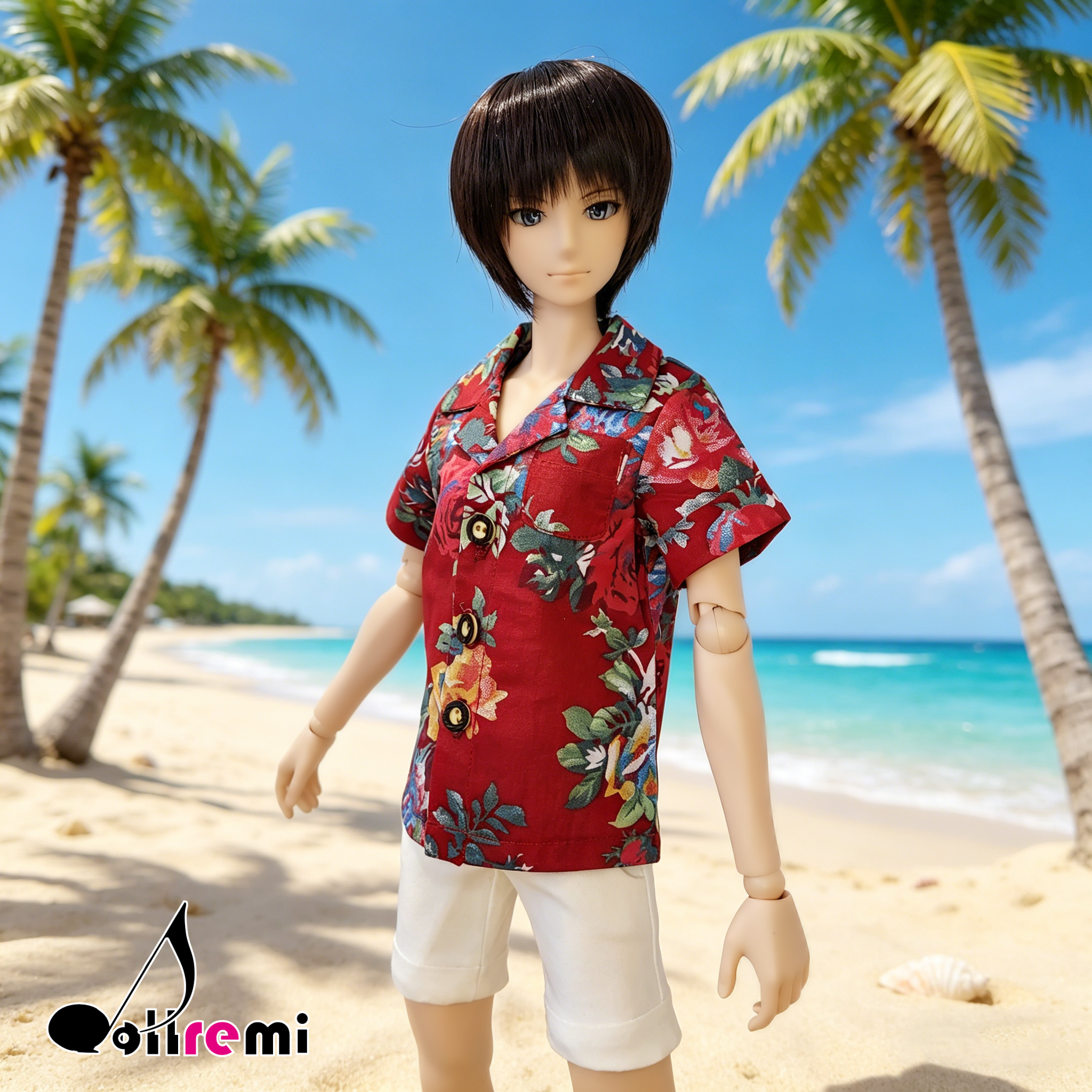 【dollremi】(DD0532A) 男裝花紋短袖襯衫 Men's Floral Short Sleeve Shirt
