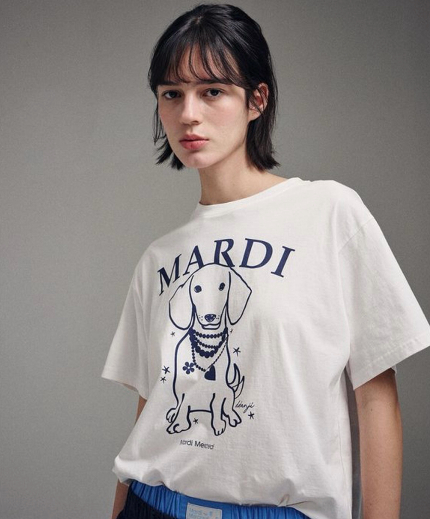 Mardi Mercredi臘腸狗圖案短袖Tee