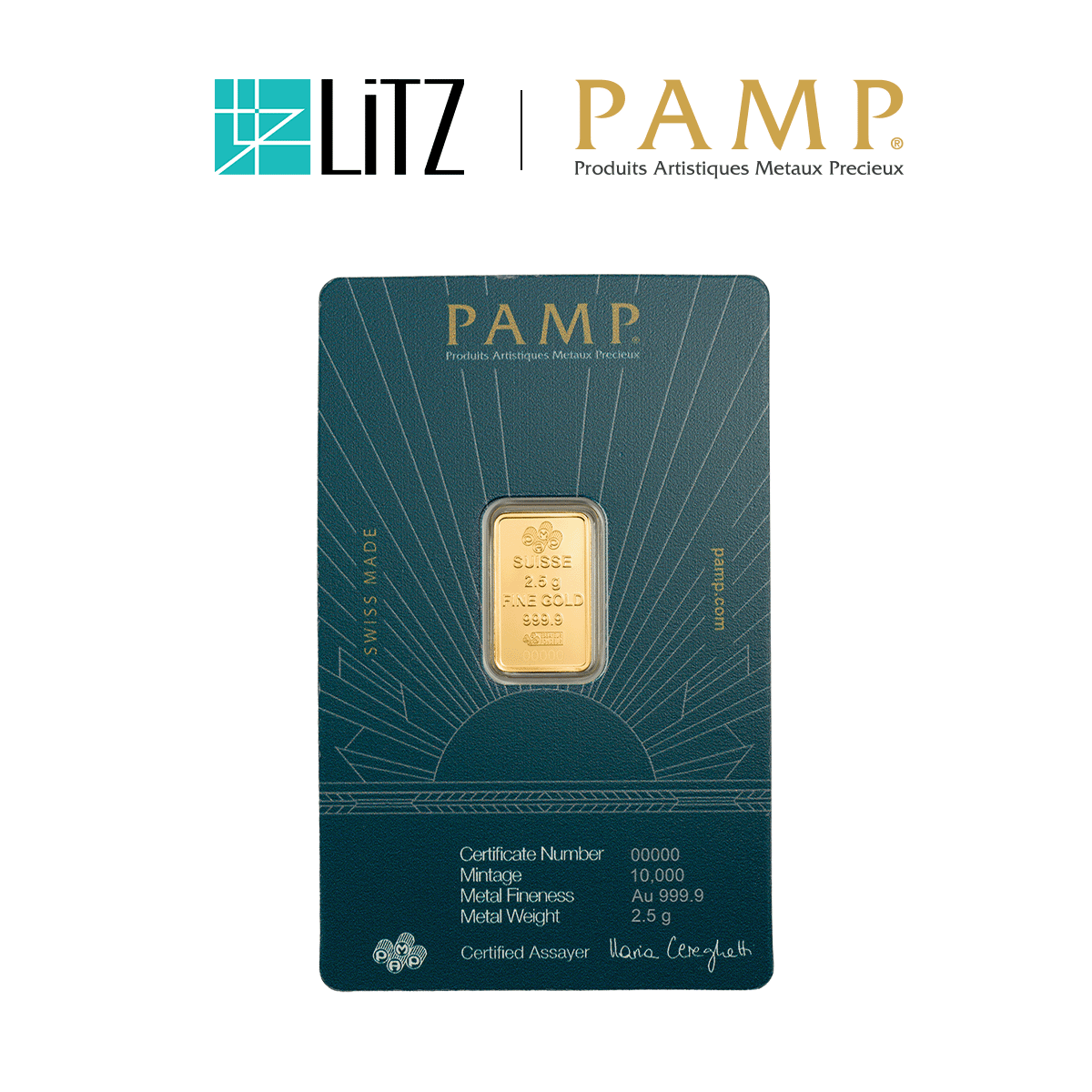 [2.5 gram] LITZ PAMP Suisse Lady of Liberty Limited Edition Gold Bar (999.9) PG073