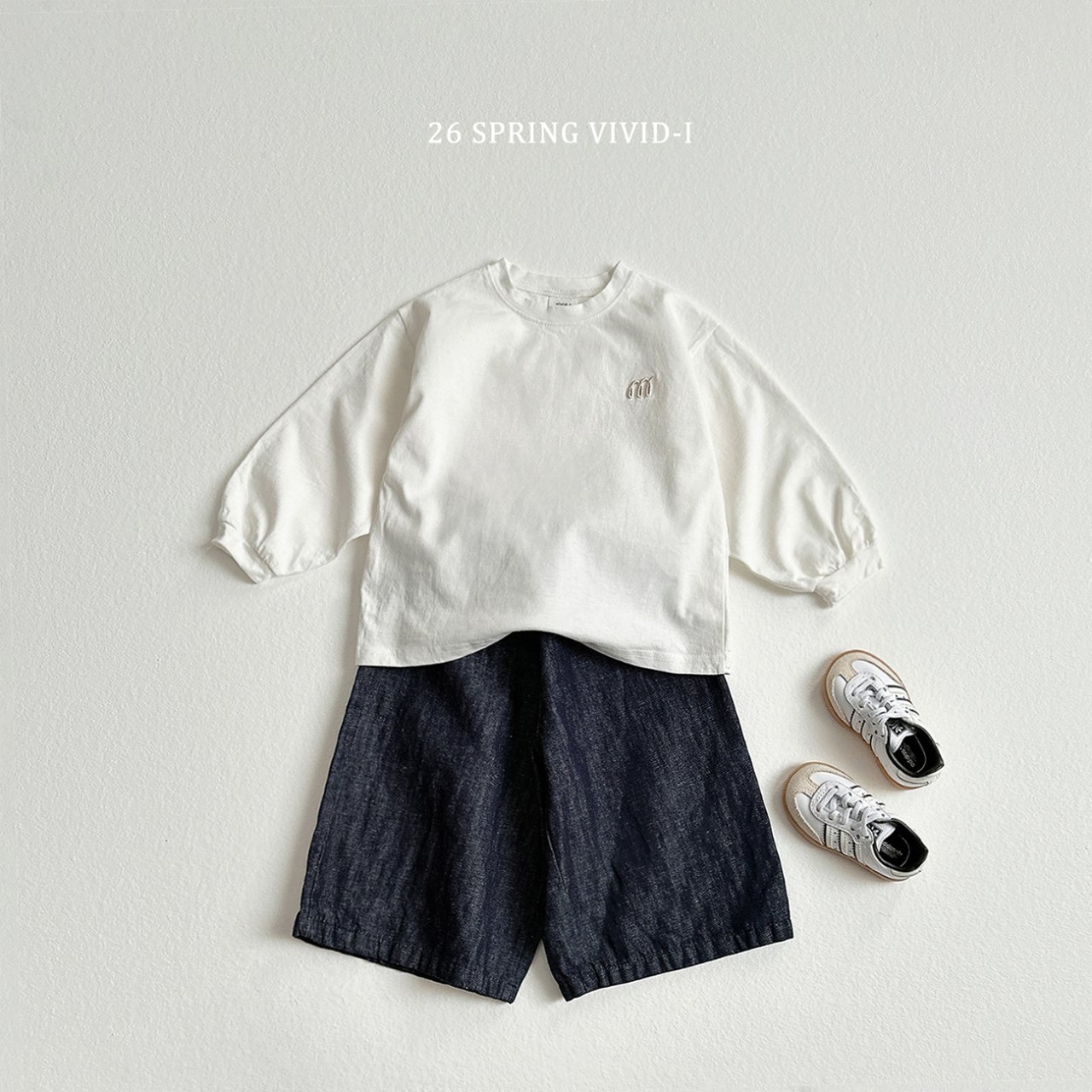 🌸預訂 韓國直送🌸🇰🇷VIVIDI四色M字刺繡寬鬆長袖上衣