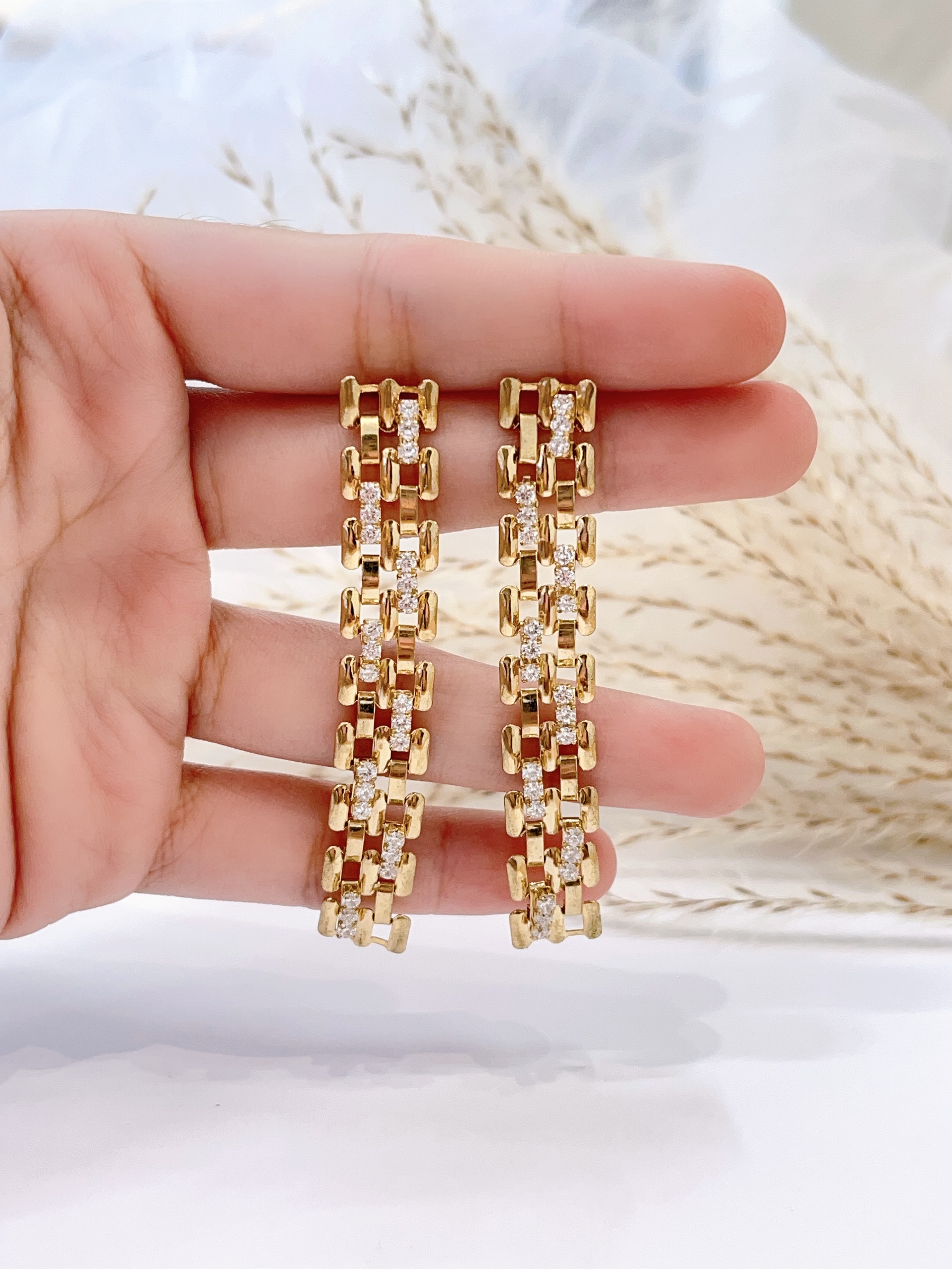 韩系冷酷风长形耳环