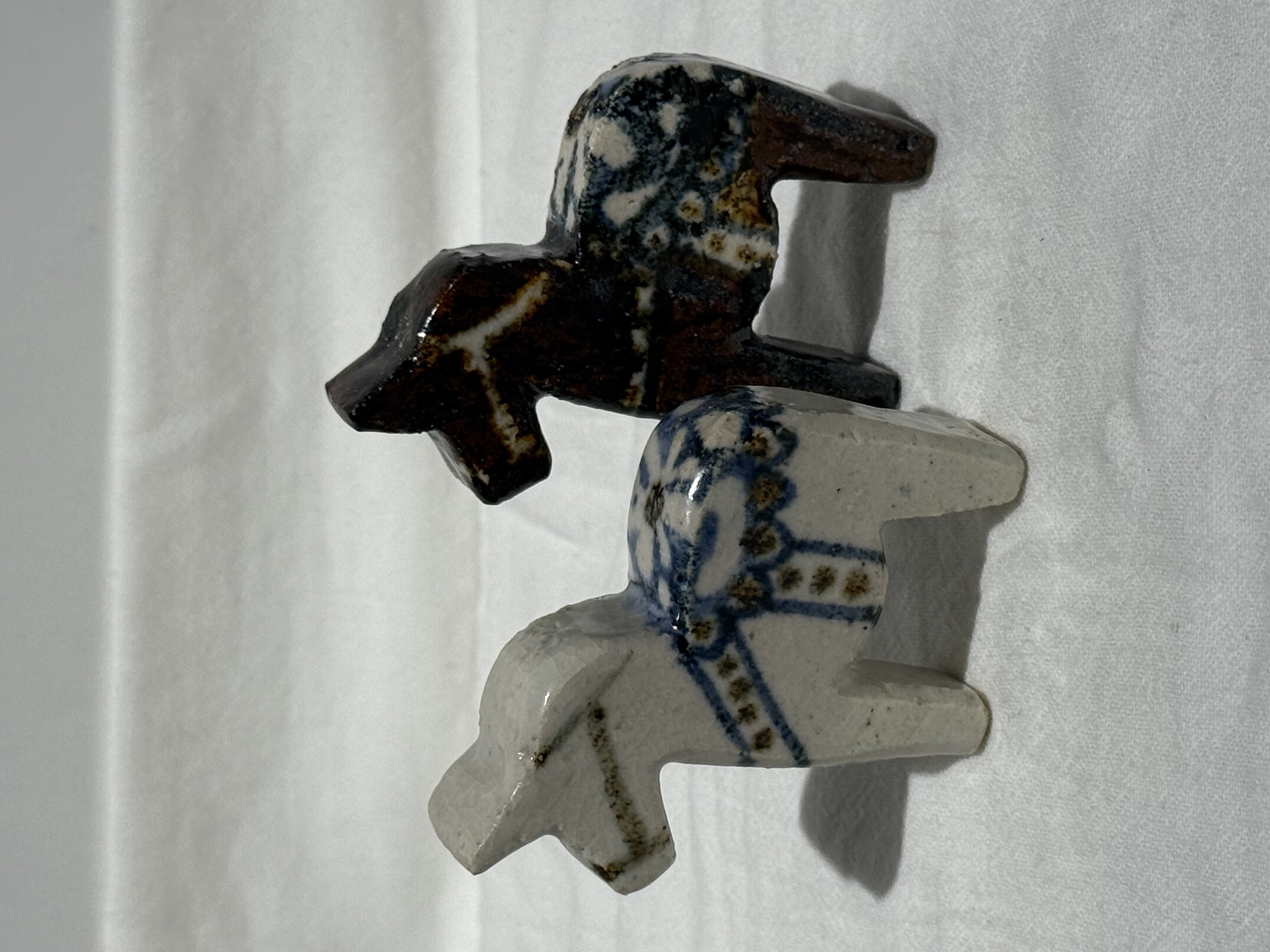 奥村陶房（奥村紳介） 北歐圖騰 立體馬 白色/棕色 擺飾 物件