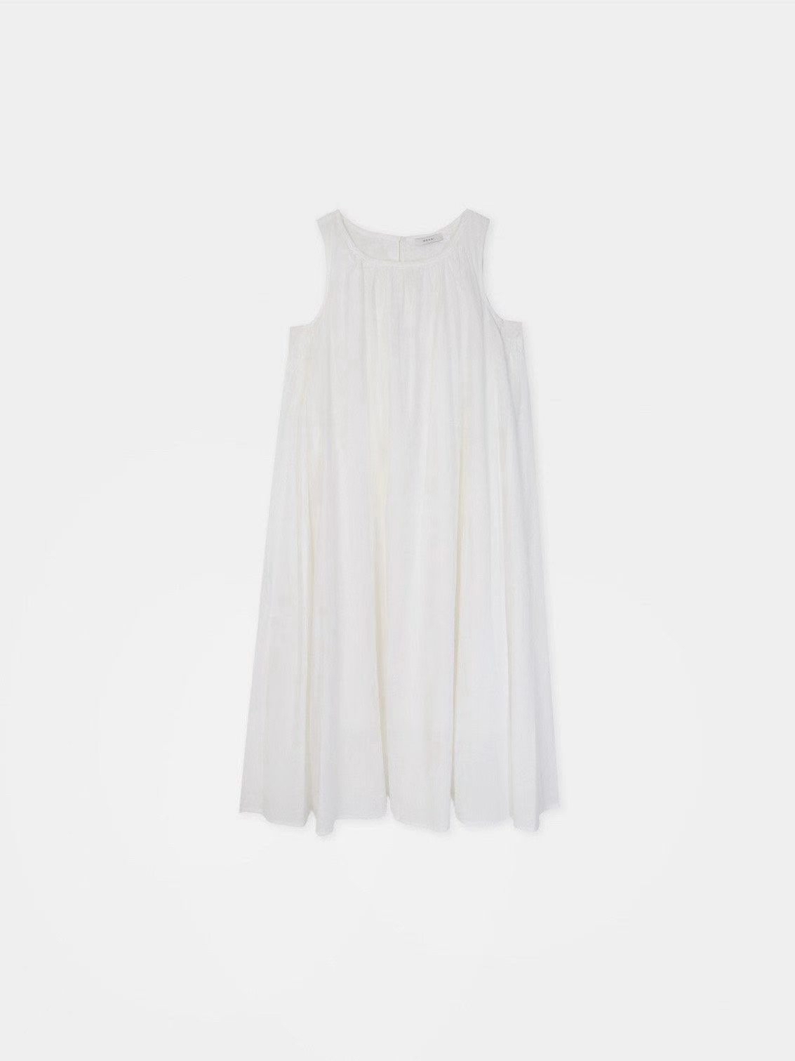 Cotton shirring sleeveless dress #op16
