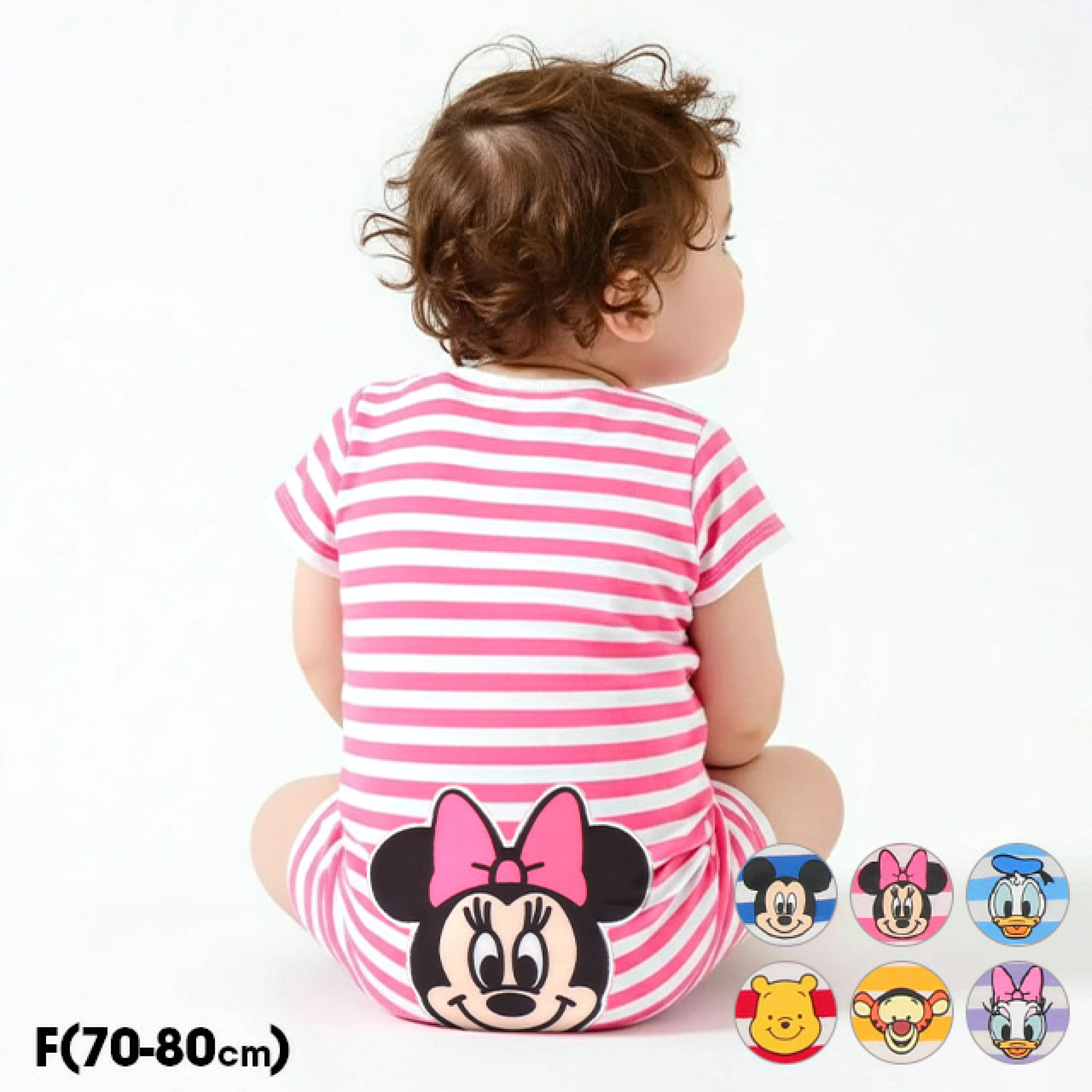 🇯🇵預訂 日本直送🇯🇵Babydoll x Disney六色臀部人物大貼花條紋短袖連身服