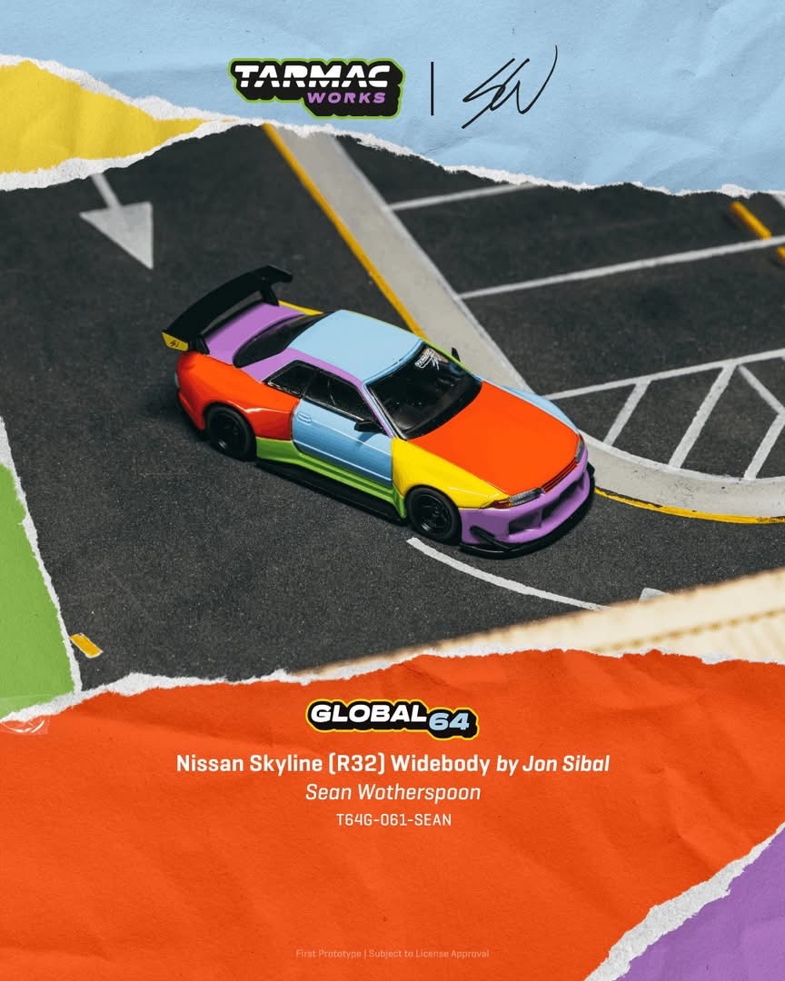 （預訂 Pre Order) Tarmac Works  ( T64G-061-SEAN ) Nissan Skyline (R32) Widebody Sean Wotherspoon