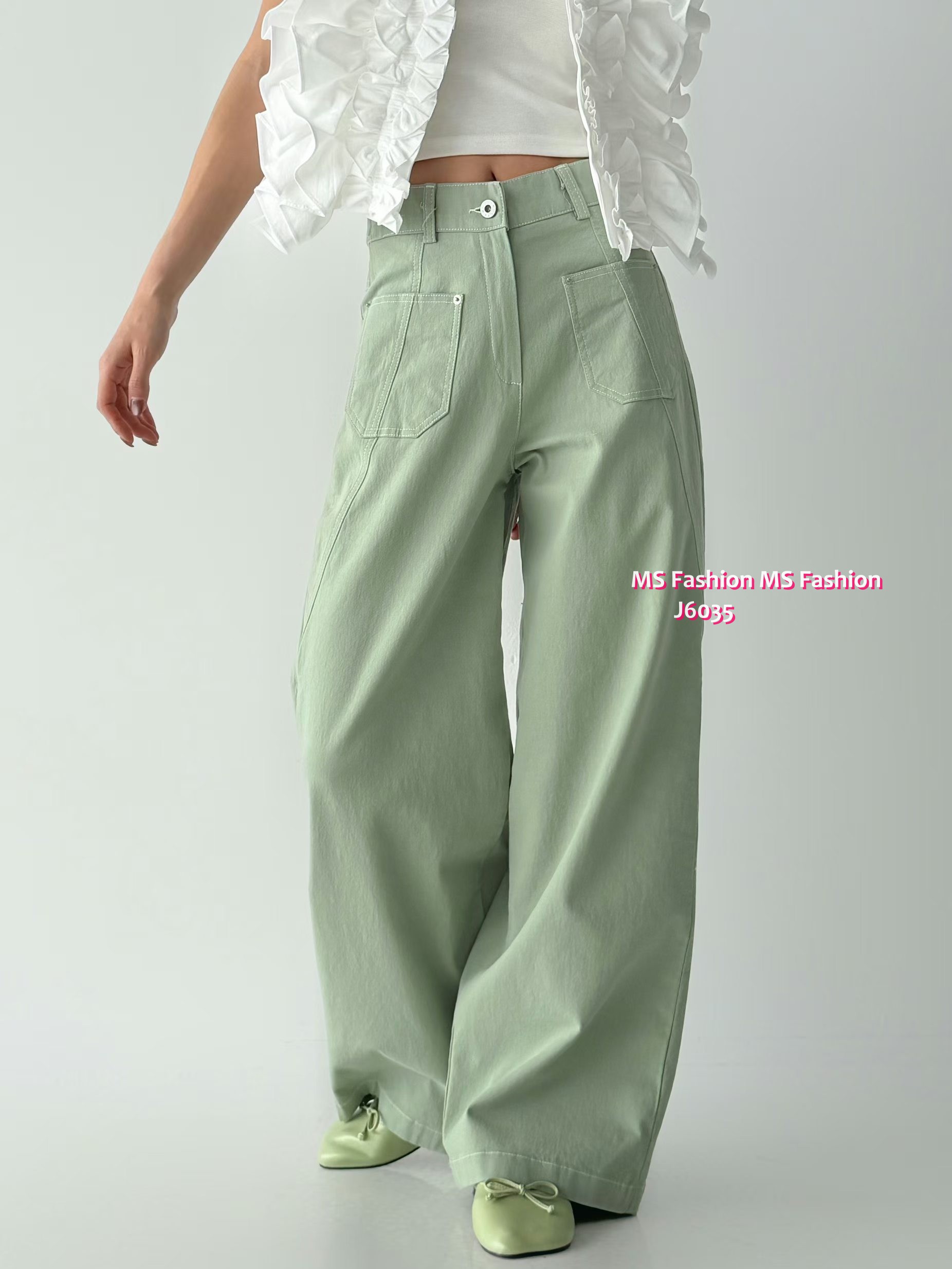 J6035 韓國🇰🇷靚色闊筒褲