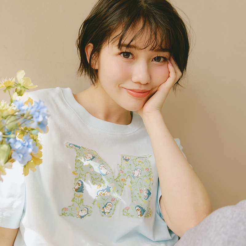 🌸 【預訂】mofusand×日比谷花壇 新品-Tee<藍色>