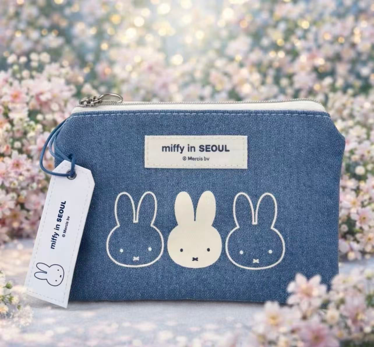 救救3小兔B行動 新登場 [韓國直送] Miffy in Seoul限定 Denim牛仔布系列 Edition Pouch
