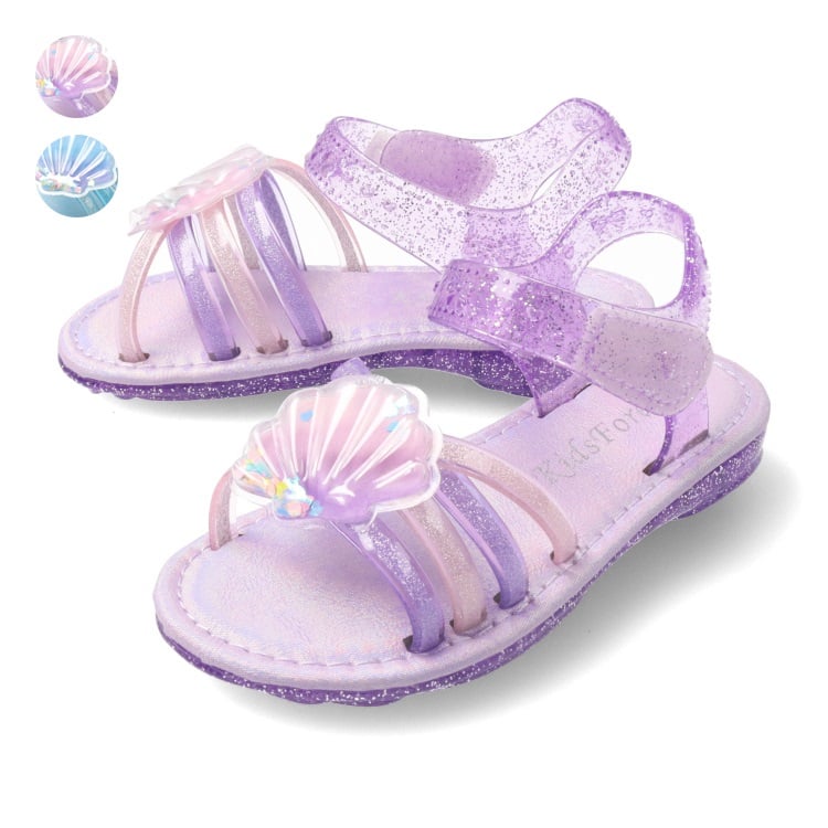 🆕【⭐訂購⭐】 🇯🇵日本直送🌀閃亮心形亮片貝殼 透明涼鞋［2款選］🌀[ELDA-0210][260522]