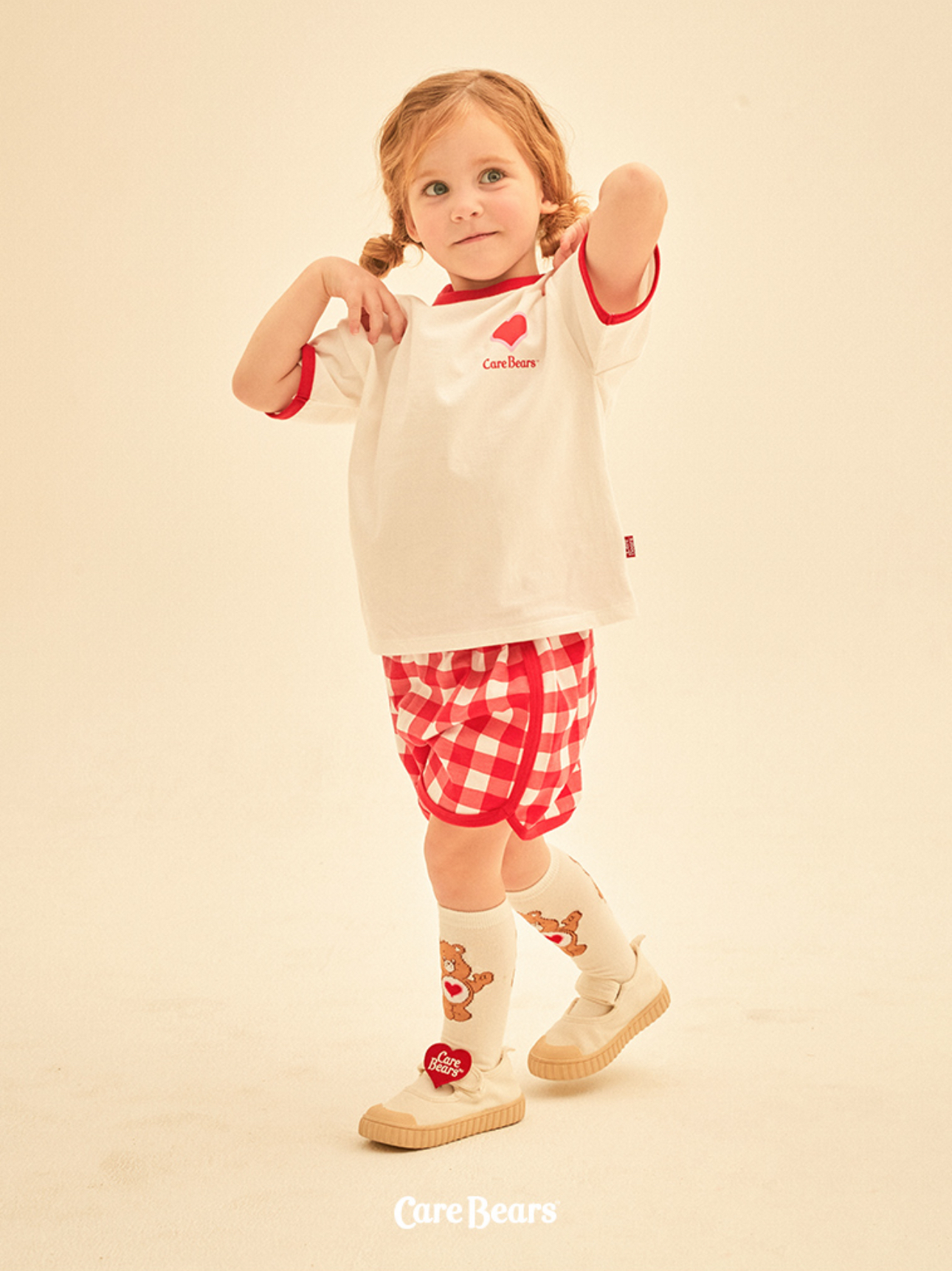 ☀️預訂 韓國直送☀️🇰🇷正版Care Bears兩色溫柔小熊印花格紋上下套裝