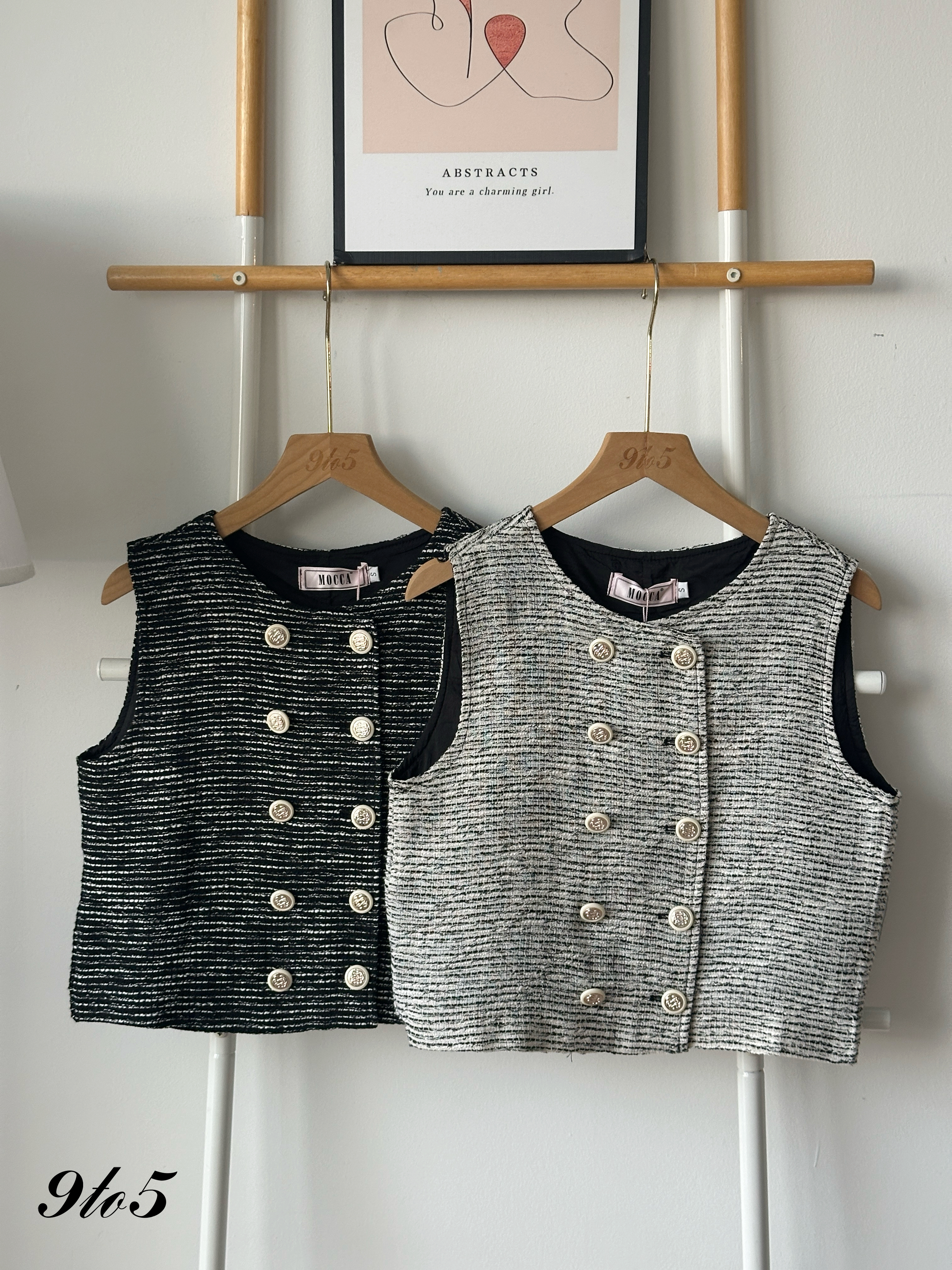 T4267 Sleeveless Tweed Top - 3 Colors 