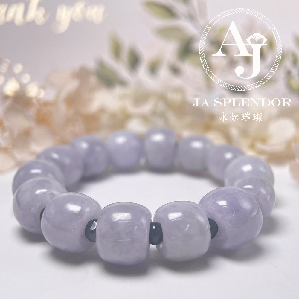FB26-H60 天然翡翠A玉 紫玉路路通手串