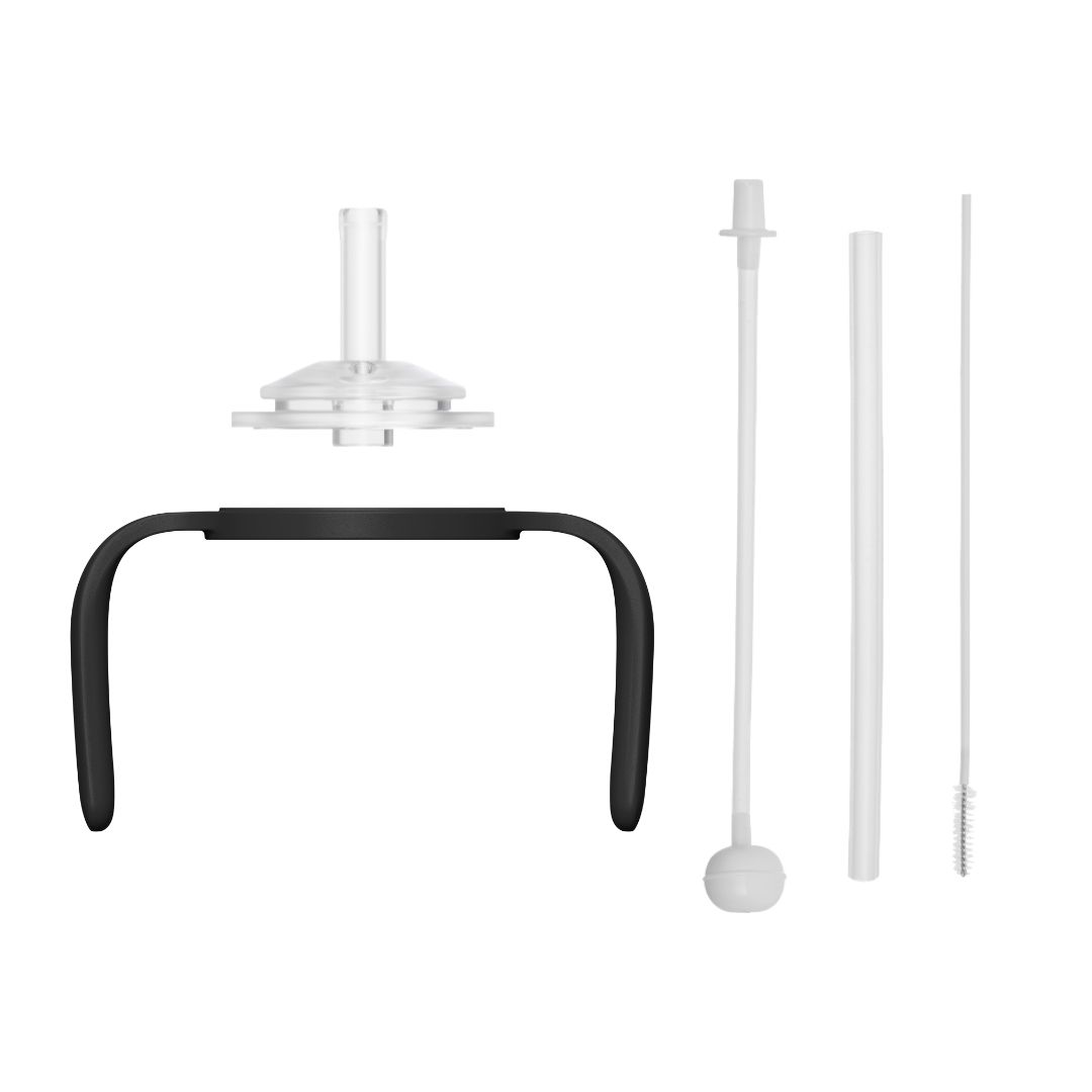 Moyuum - 寬口奶瓶防漏學習吸管套裝(黑色)_MY262