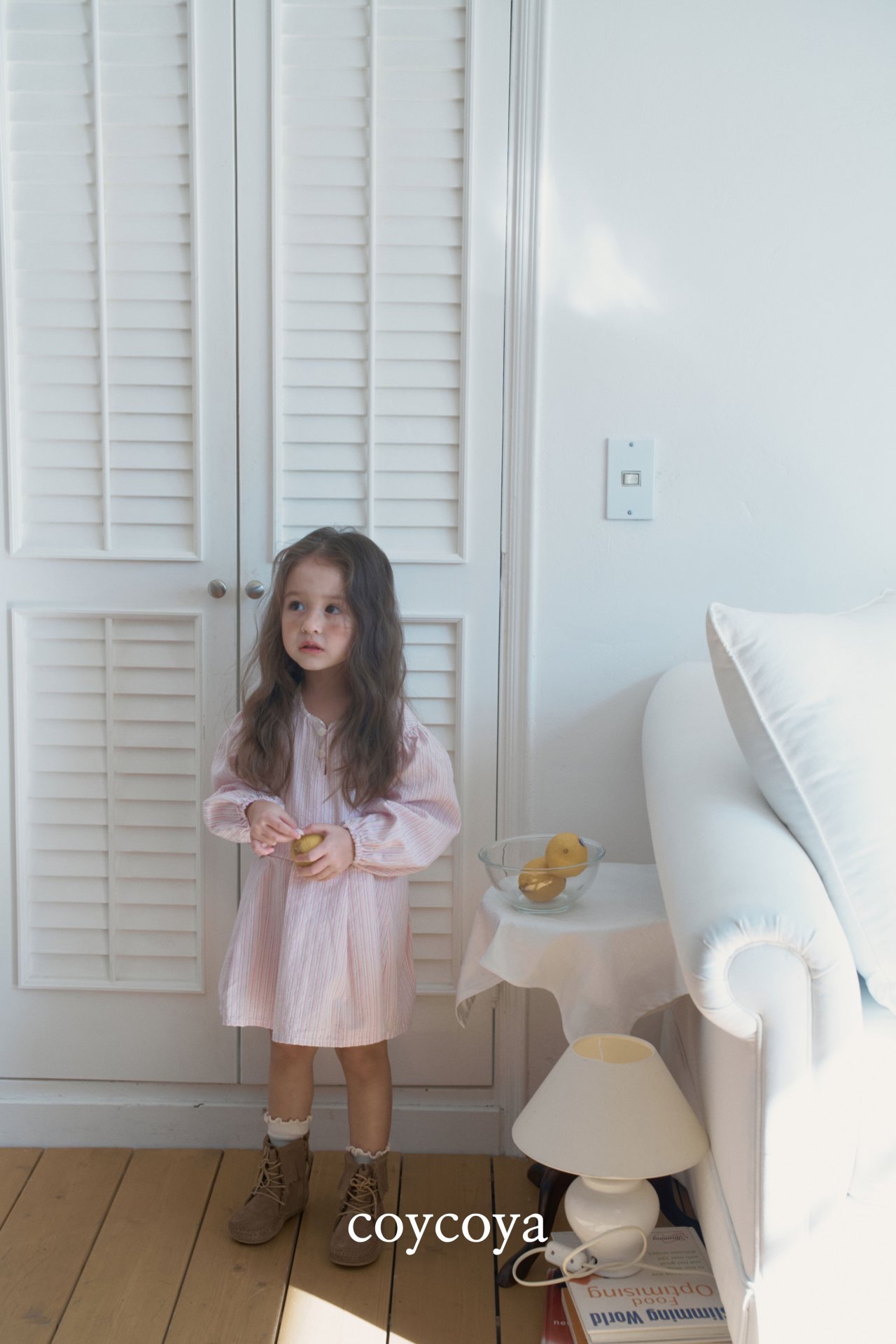 🌸預訂 韓國直送🌸🇰🇷COYCOYA兩色條紋蕾絲領長袖連身裙