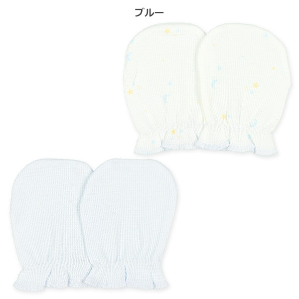 🇯🇵預訂 日本直送🇯🇵日本製新生兒小熊樂器滿印純棉手套兩件套