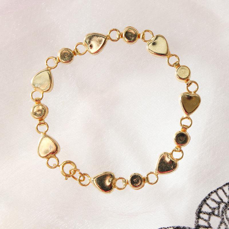 Vintage C.a. 1960s Italian Mosaic New Old Stock Bracelet - Heart Shape Floral - #7 White (FA229~FA235)