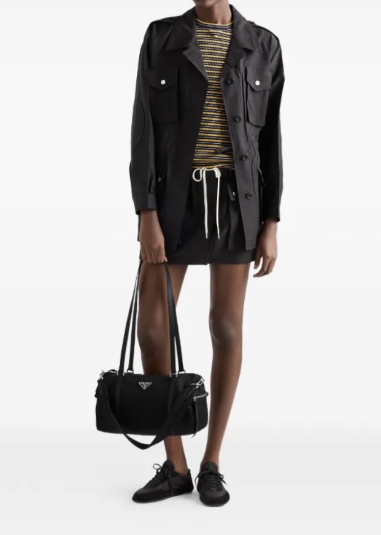 Prada large Re-Nylon and Saffiano leather duffel bag