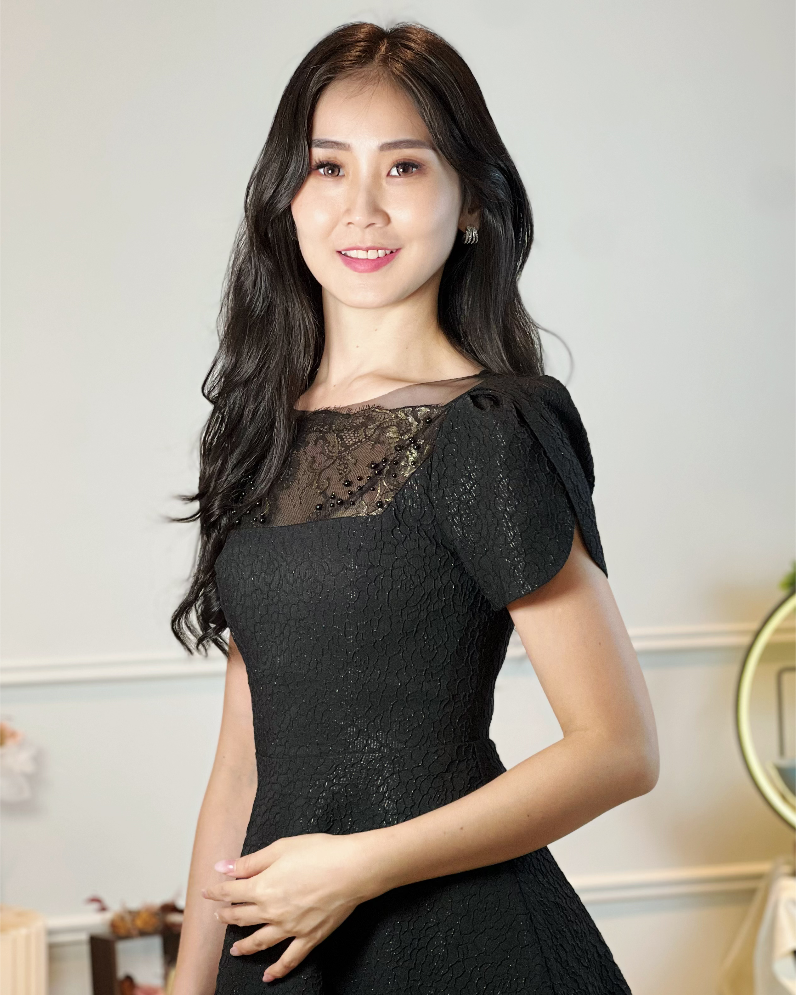 5090 Rosalind Black Pearl Mini Dress