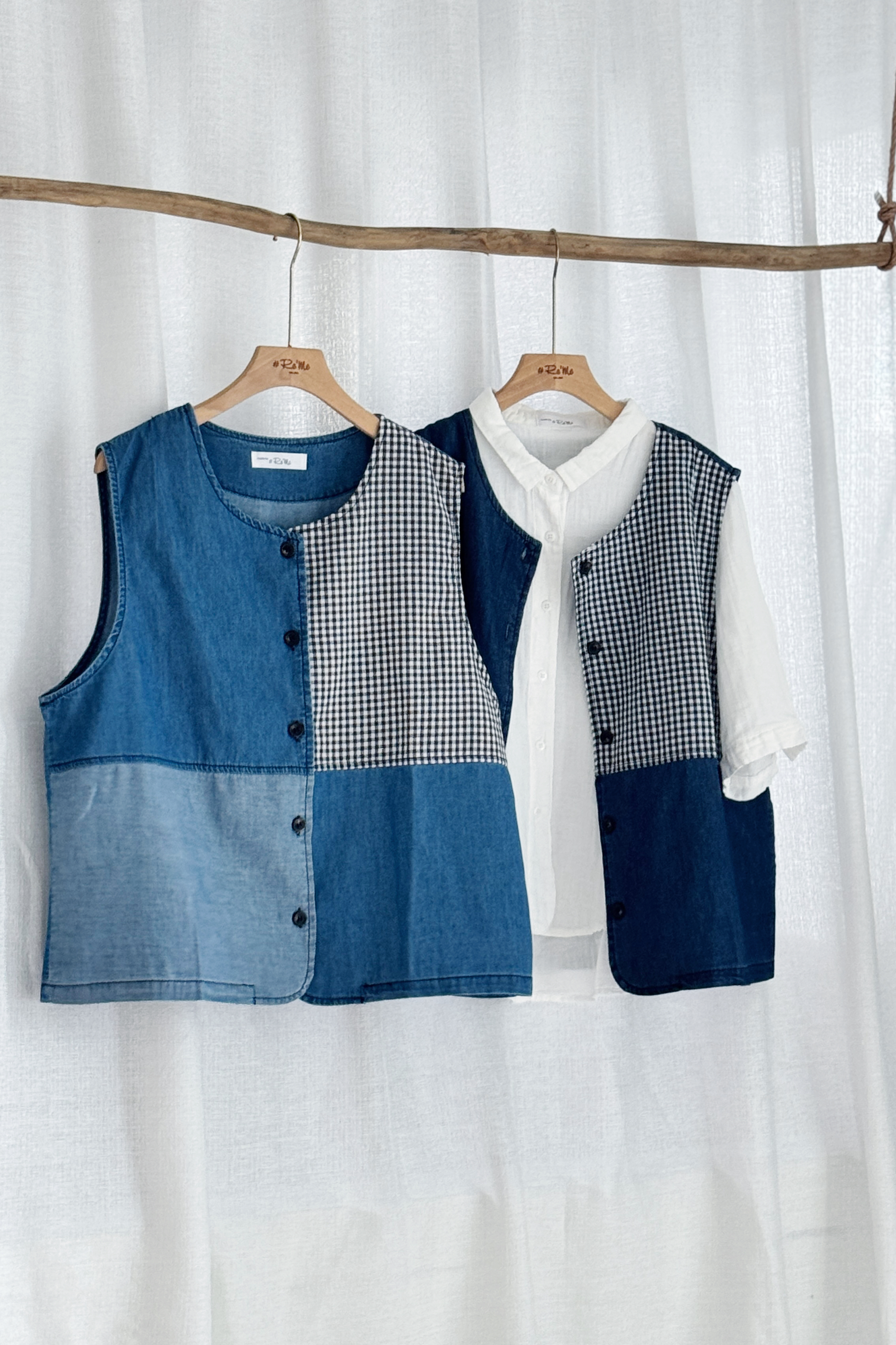 文艺设计感复古丹宁马甲