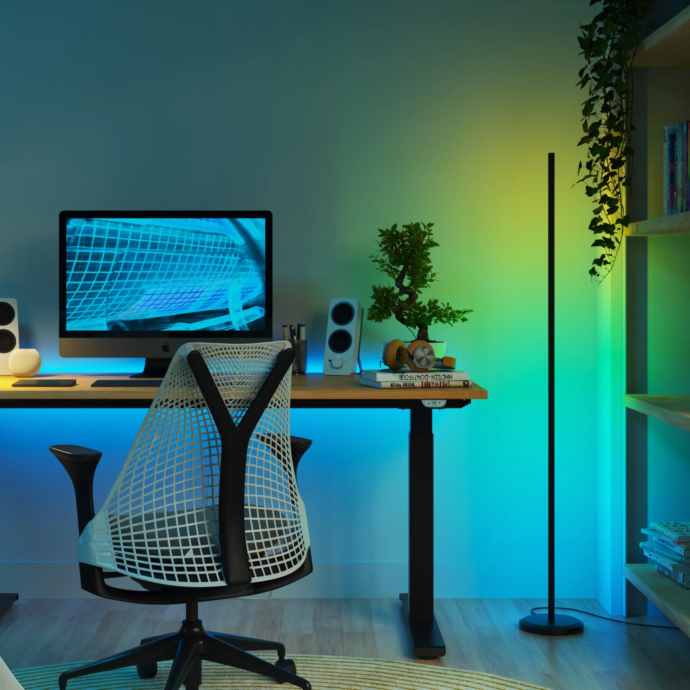 [原裝香港行貨丨2年保養] Nanoleaf 智慧多色落地燈（黑色）Smart Multicolor Floor Lamp (Black) N7204K01-1FL