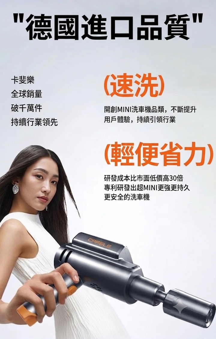 CAFELE 折疊強力高壓洗車水槍 (預購產品)