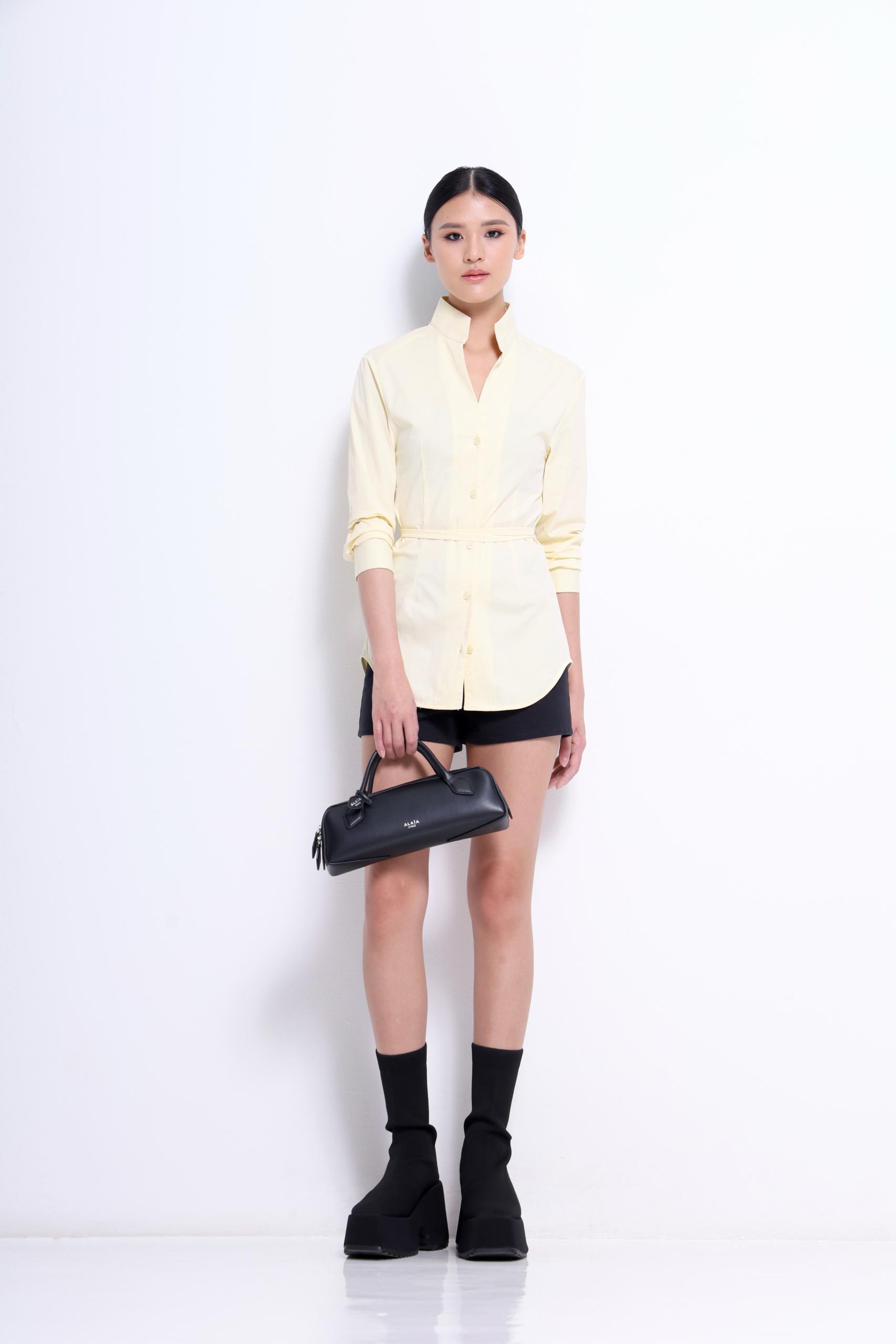 CB2715 LONG FITTED COLLARED SHIRT BLOUSE
