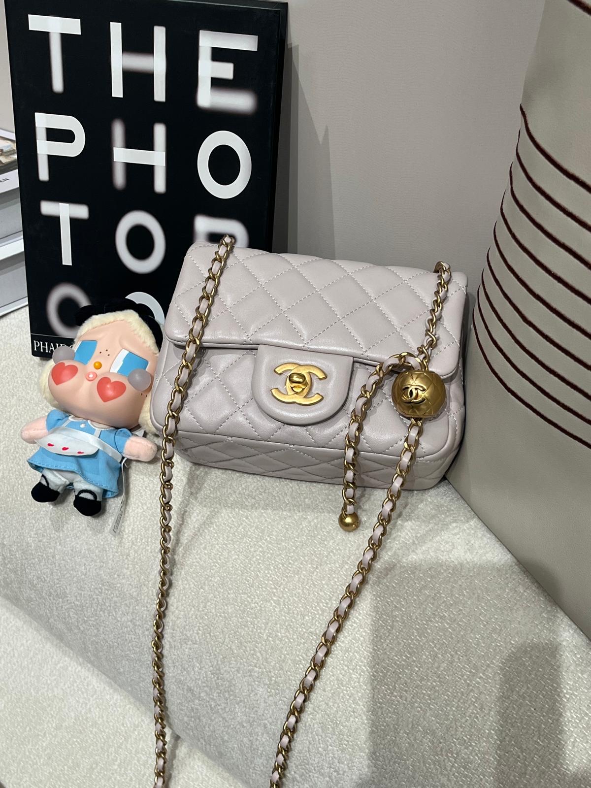 Chanel mini flap with pearl crush 金球方胖子 100%Authentic,98%new ✅晶片✅收據✅dust bag✅box