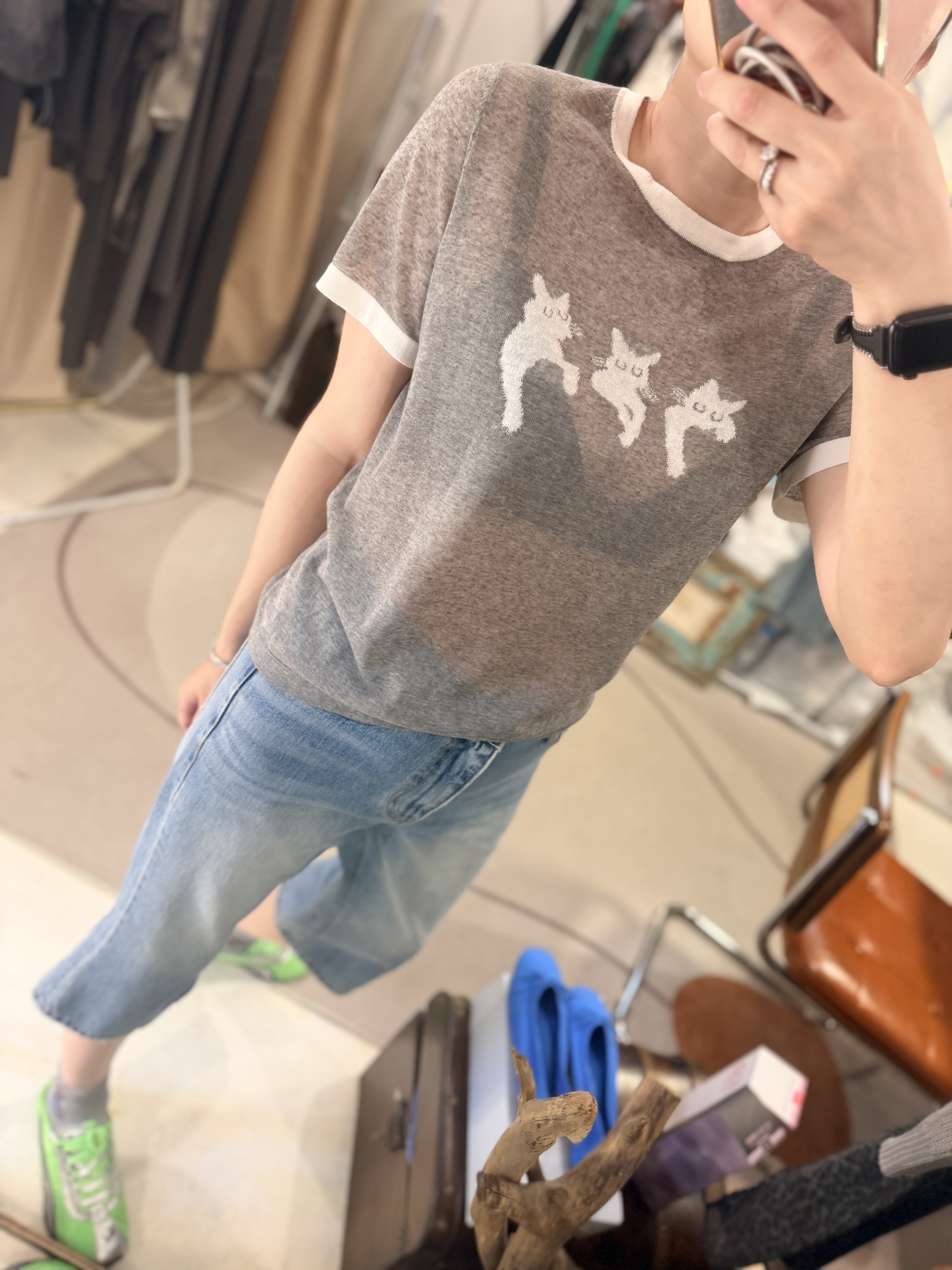 Cat printed knit 