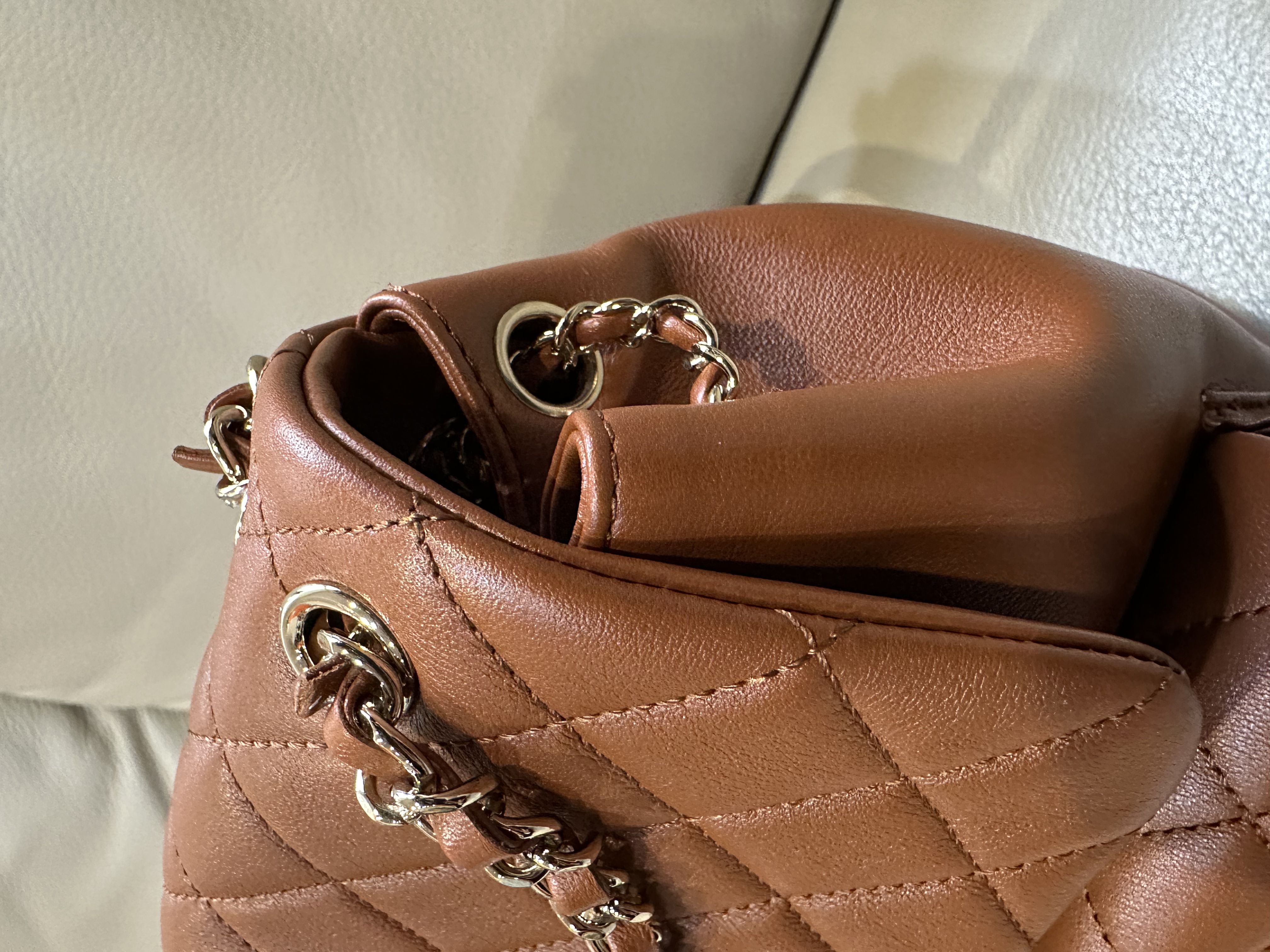 Pre-Owned Chanel Light Brown Quilted Grained Calfskin Duma Pockets Backpack / Product Code: 26040516