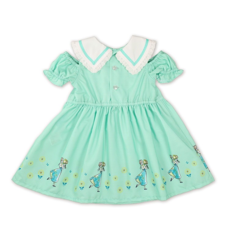 🇯🇵限時預訂 日本直送🇯🇵Anna印花荷葉邊水手領露肩連身裙