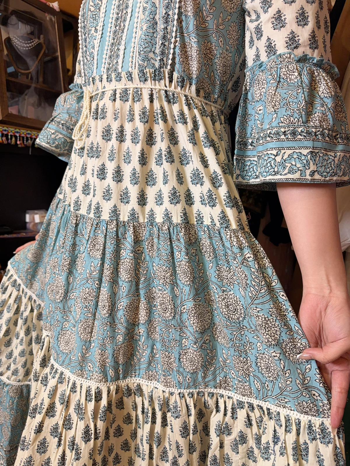 Blue and White 4 Layers Ruffles OP #1368