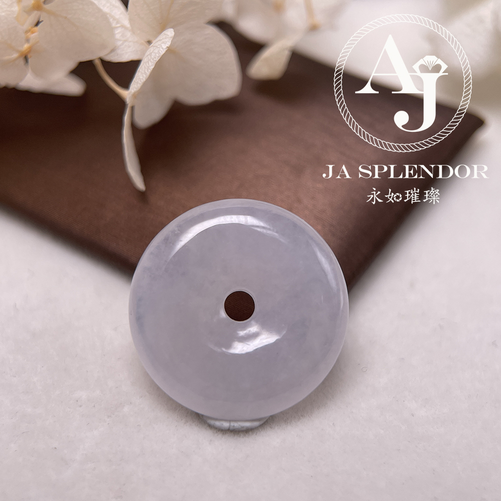 JN-176 天然翡翠A玉 冰種白翡平安扣