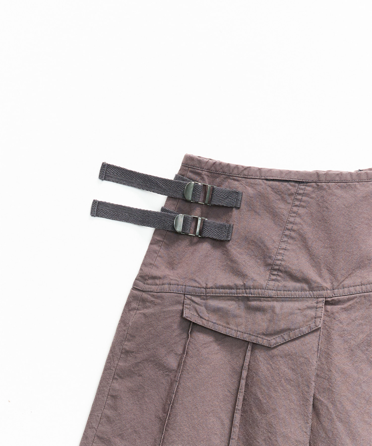 999HUMANITY - BLEACHED PLEATS SKIRT (CHARCOAL)