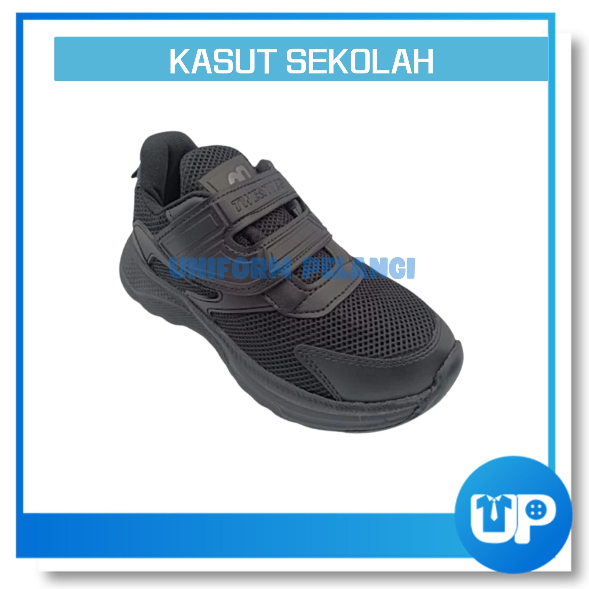 TWENTIES Kasut Sekolah Hitam Light Weight PVC+MESH School Shoes P261