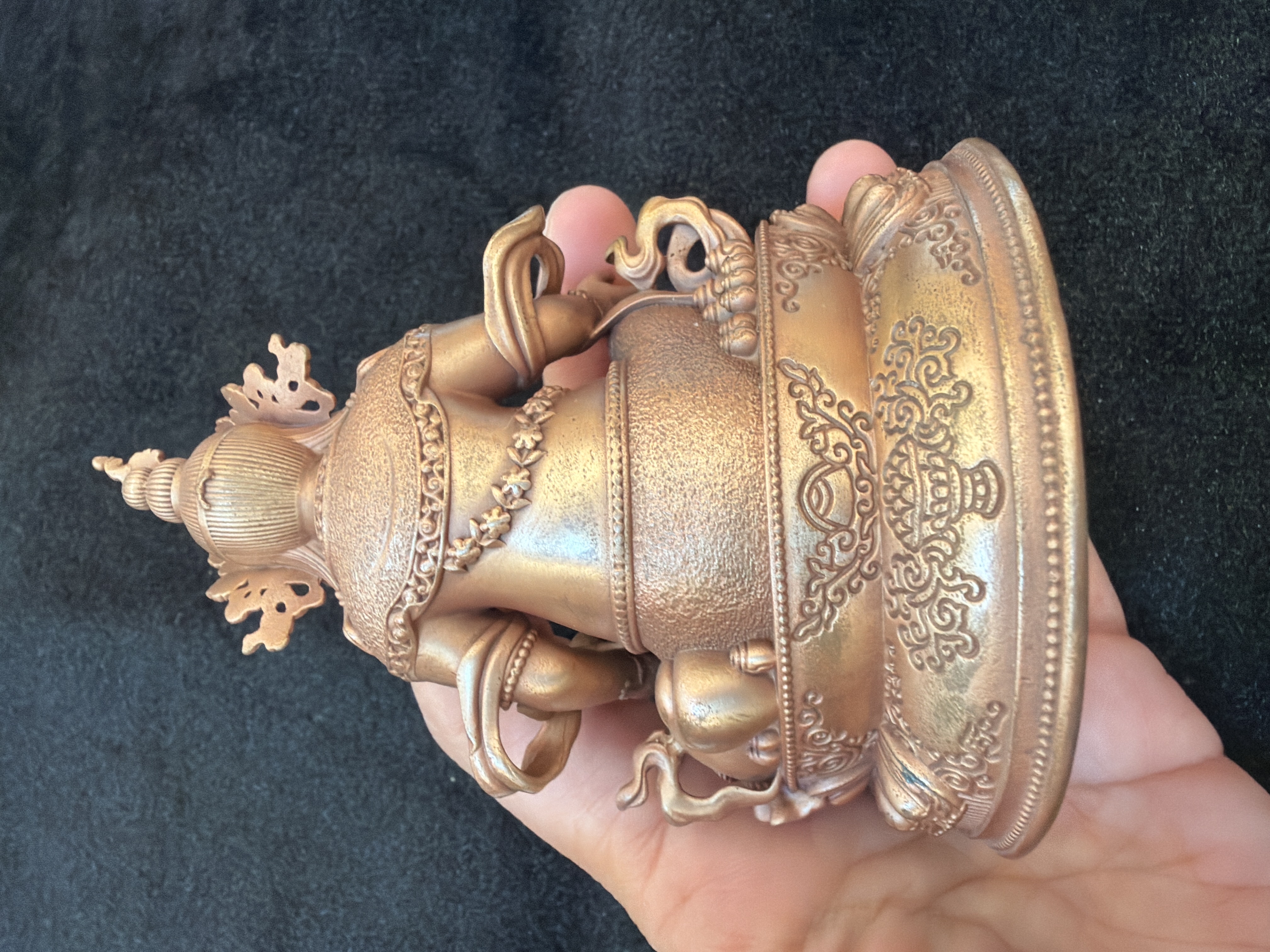 農曆年前巨獻-#139黃財神（紫銅）9cm 高，安排入藏