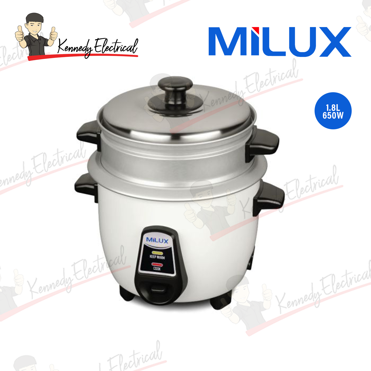 Milux 1.8L Conventional Rice Cooker with Steamer (MRC-2118)
