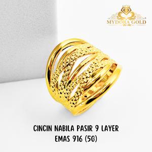 MYDORA Cincin Nabila Pasir 9 Layer (5G) l EMAS 916/22K