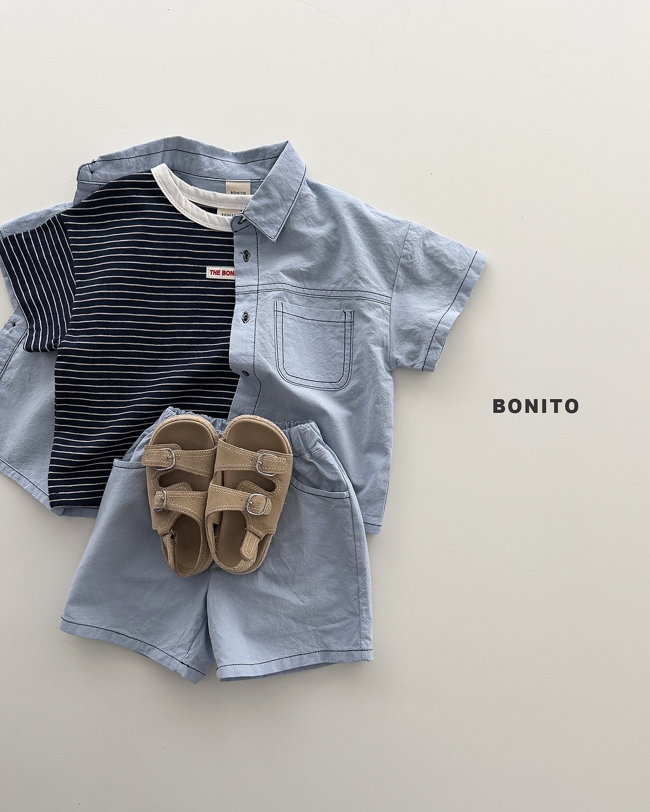 Bonito | Shirt and bottom set(Light blue L105-115)