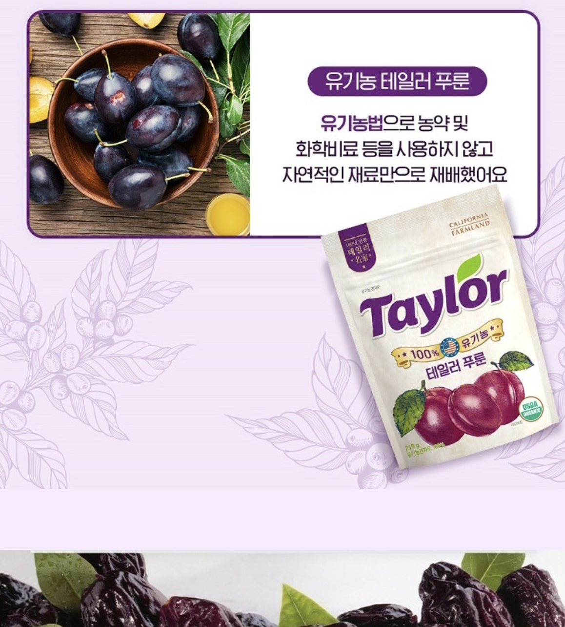 韓國 Taylor 美國加州 100% 有機天然 西梅乾 210g｜Dried Prune